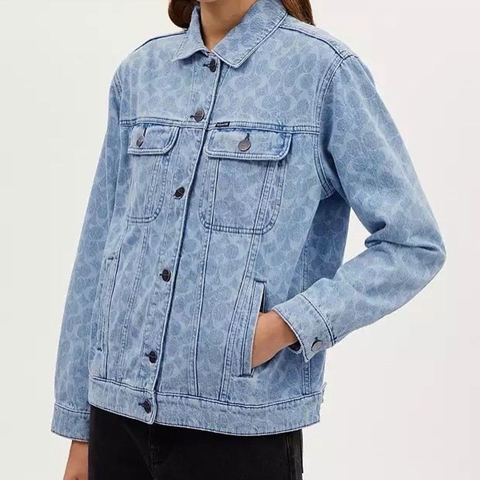Coach NWT COACH Signature Denim Jacket Woman's CL264 Small Size S / US 4 / IT 40 - 4 Thumbnail