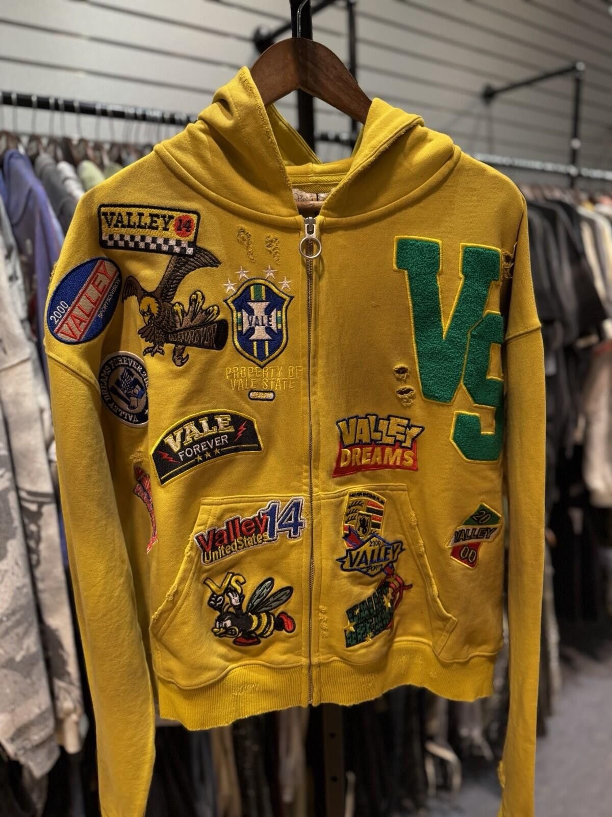 Vale XL - Vale Zip Up Yellow Hoodie Authentic Valley Vale Forever Size US XL / EU 56 / 4 - 6 Thumbnail