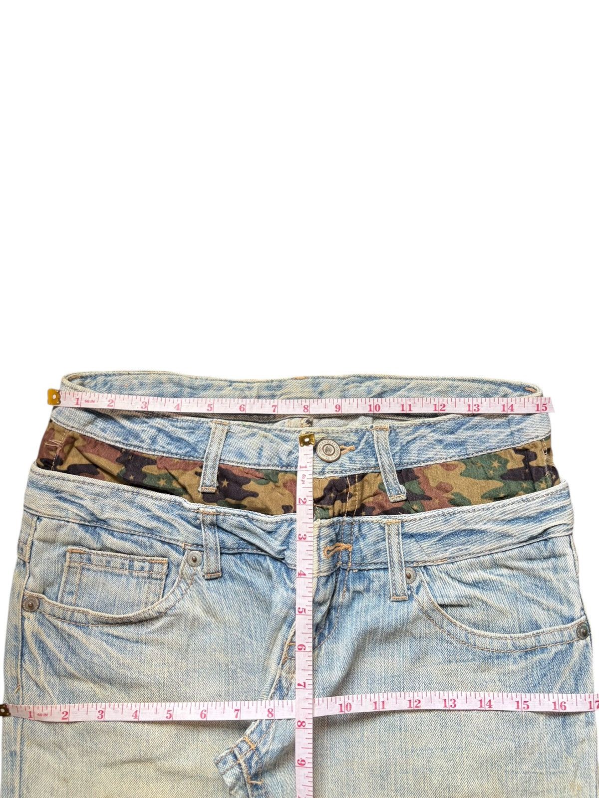 Issey Miyake Vintage Japanese Brand Double Waist Distressed Jeans Size 30" / US 8 / IT 44 - 6 Thumbnail