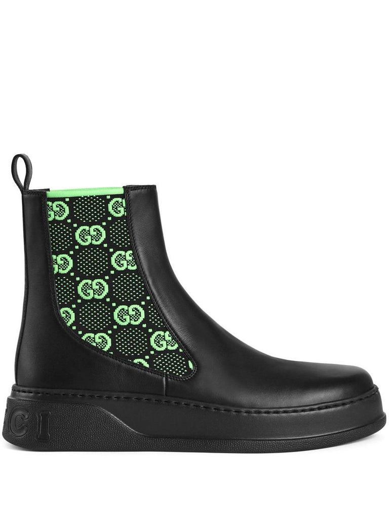 GUCCI GG motif leather ankle boots