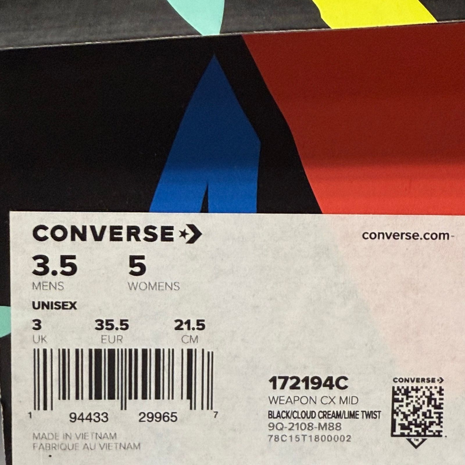 Converse CONVERSE X PEACE UNITY WOMEN’S 5 CX WEAPON MID RETRO SNEAKER Size US 5 / IT 35 - 8 Thumbnail