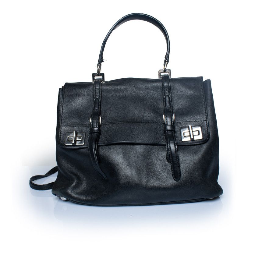 Prada Prada, large convertible double twist top handle tote Size ONE SIZE - 2 Thumbnail