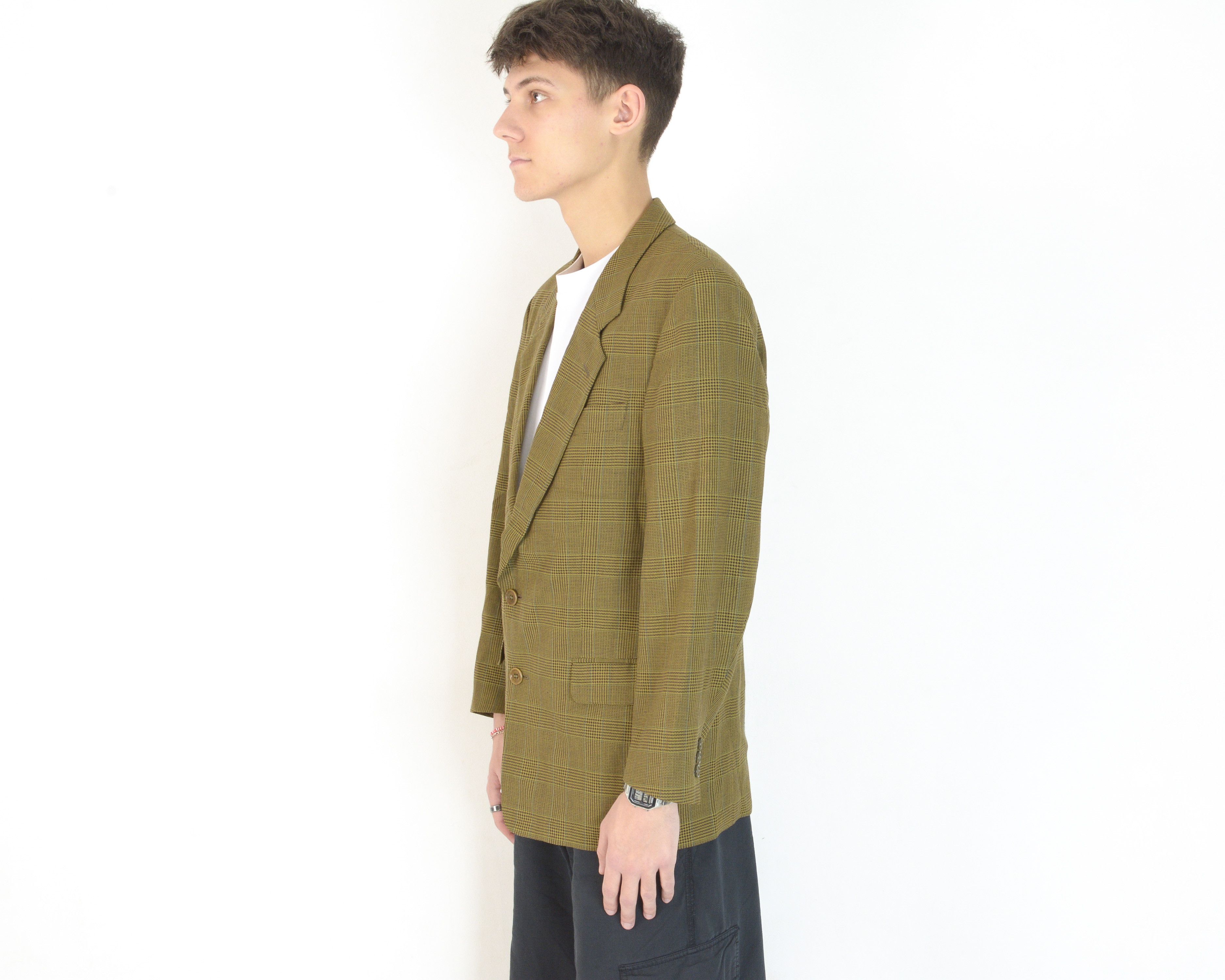 Hugo Corleone Vintage US 40 Blazer Virgin Wool M Jacket Check Size 40R - 3 Thumbnail