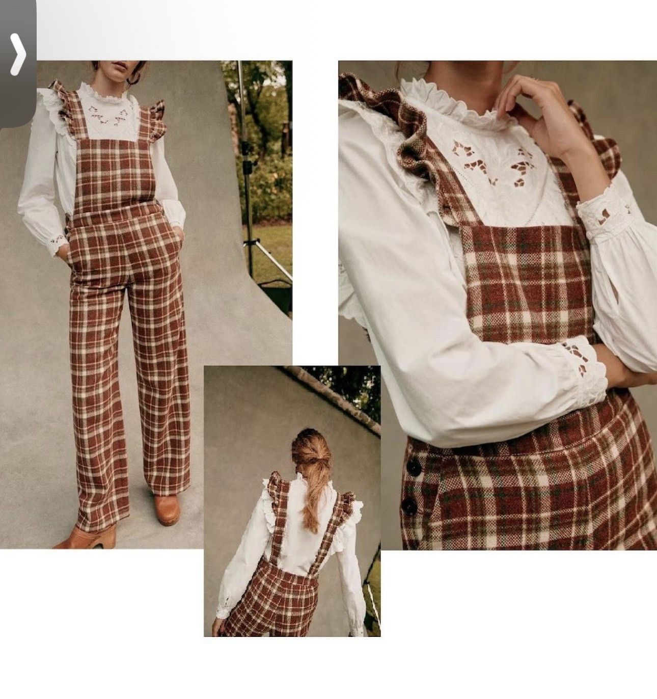 Sezane Iconic tartan wool jumpsuit Size 27" / US 4 / IT 40 - 4 Thumbnail