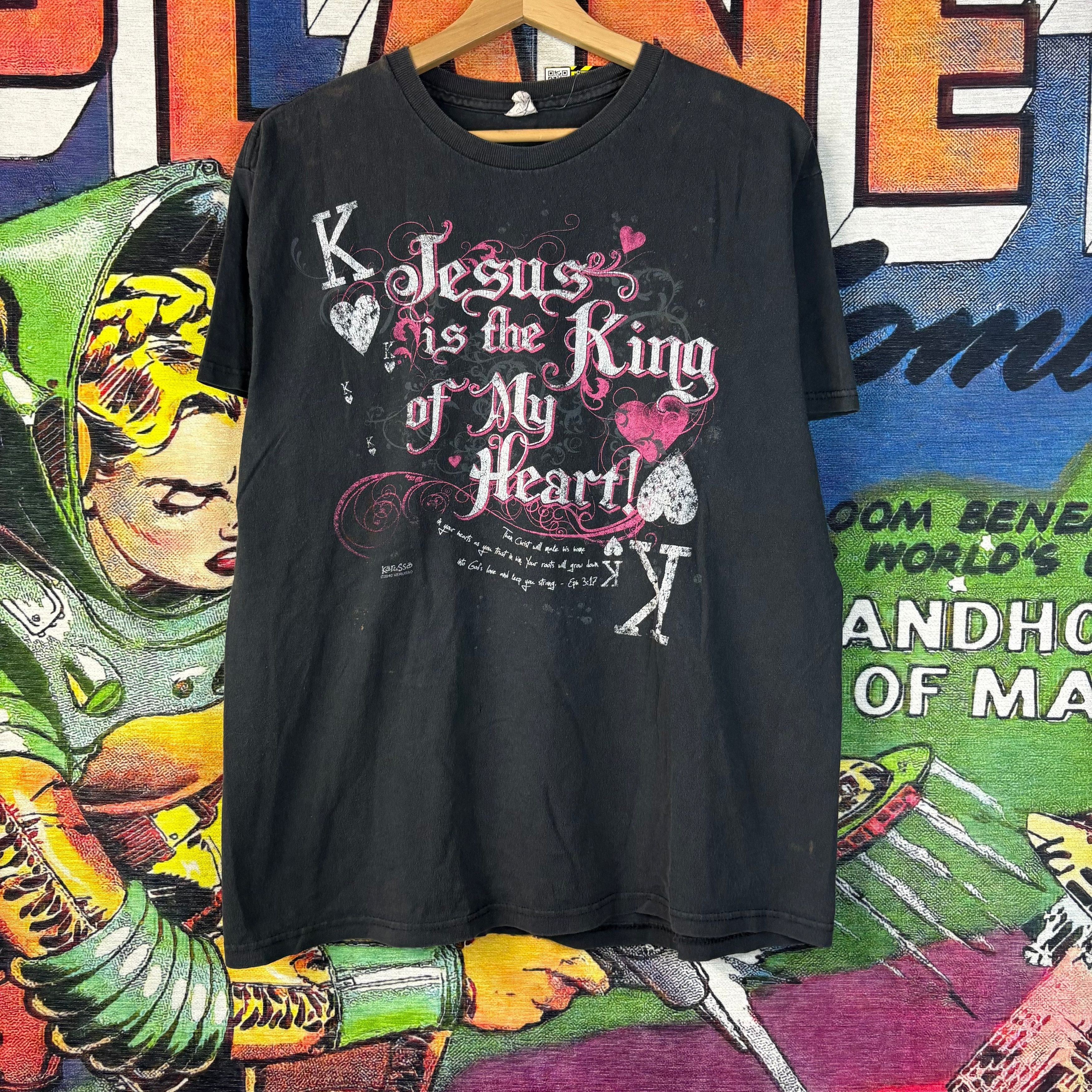 Vintage Y2K 2010 " Jesus Is The King Of My Heart " Tee Size Large Size US L / EU 52-54 / 3 - 1 Thumbnail