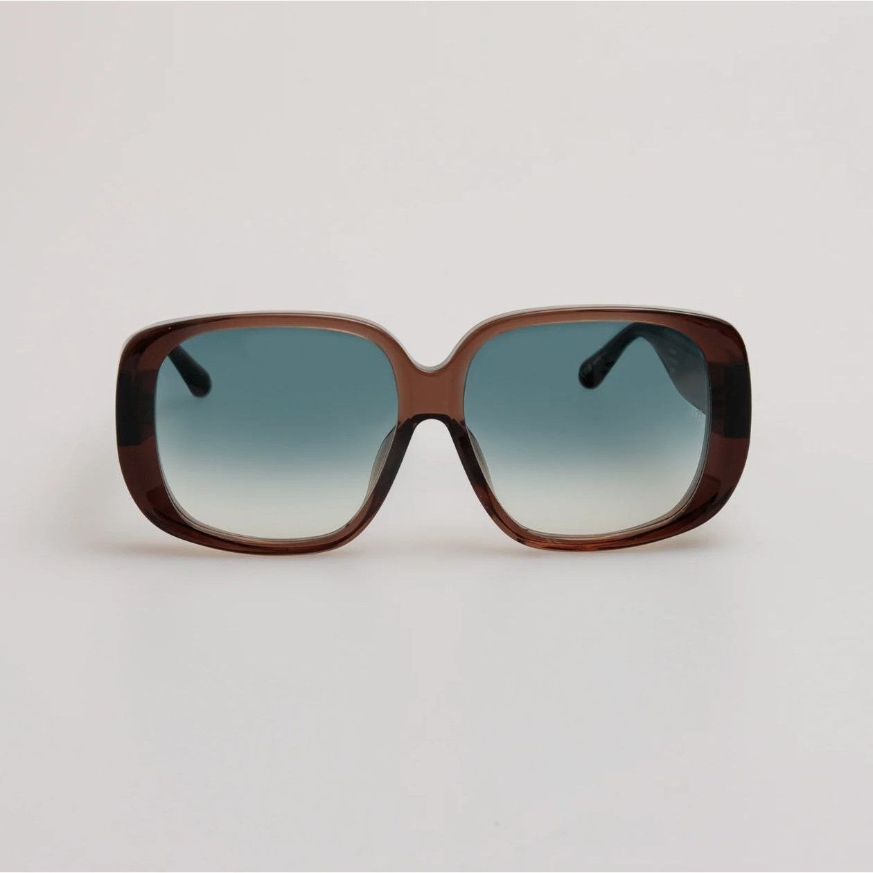 Linda Farrow Linda Farrow Astrid Oversized Sunglasses Brown Aqua $570 NEW Size ONE SIZE - 1 Thumbnail