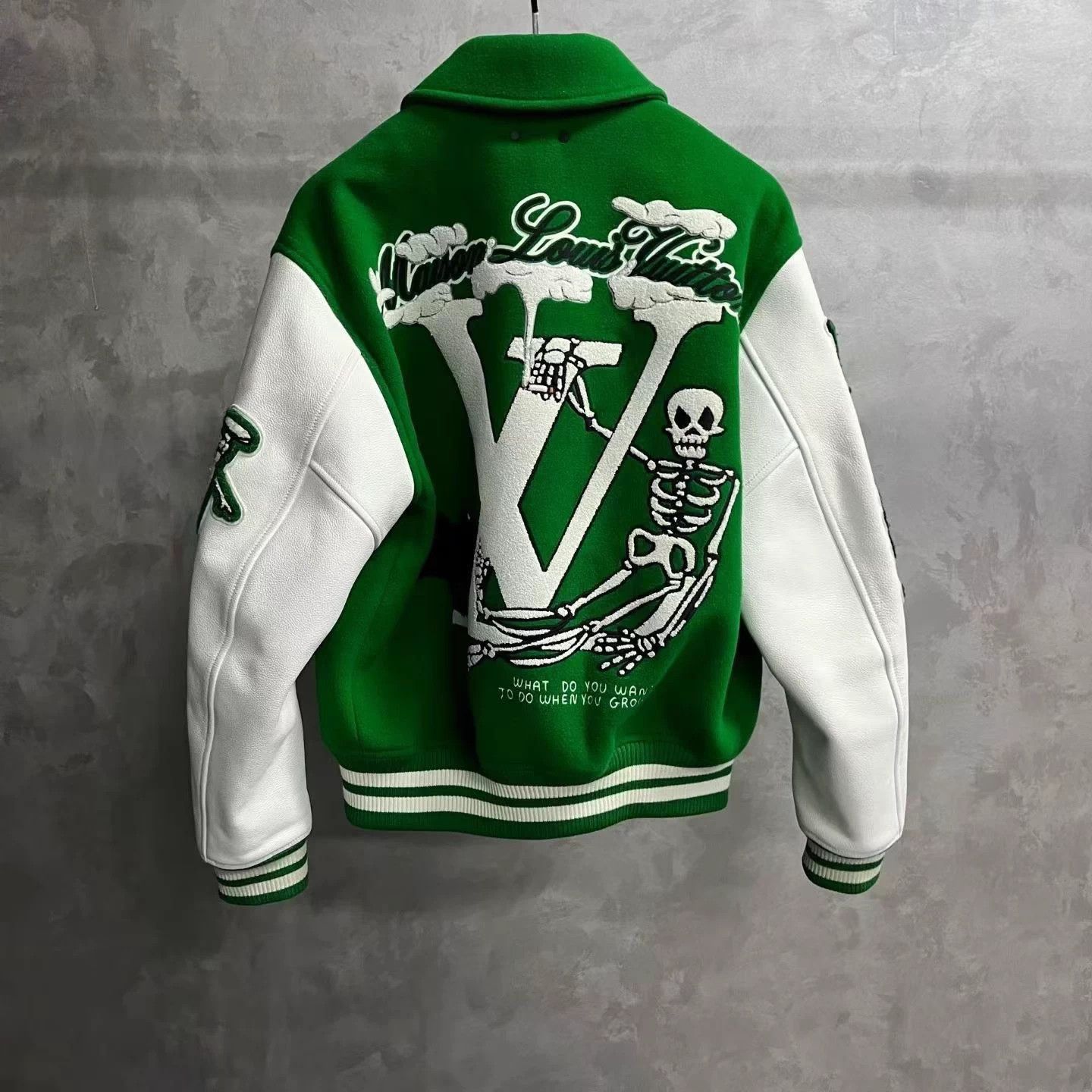 Louis Vuitton Louis Vuitton Green Logo Colorblock O/S Baseball Jacket Size US L / EU 52-54 / 3 - 2 Thumbnail
