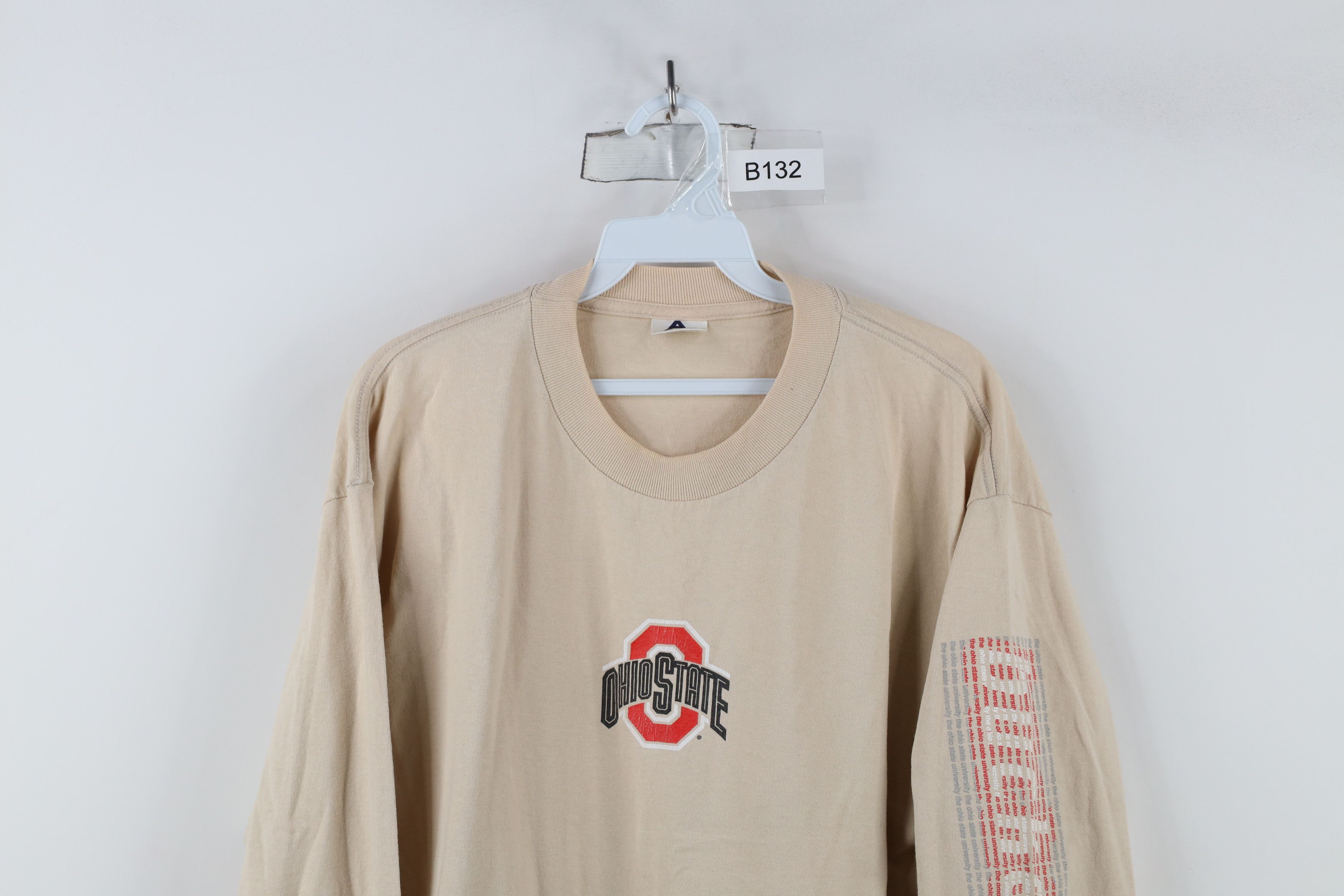 Vintage Vintage 90s Ohio State University Long Sleeve T-Shirt Beige Size US L / EU 52-54 / 3 - 2 Thumbnail
