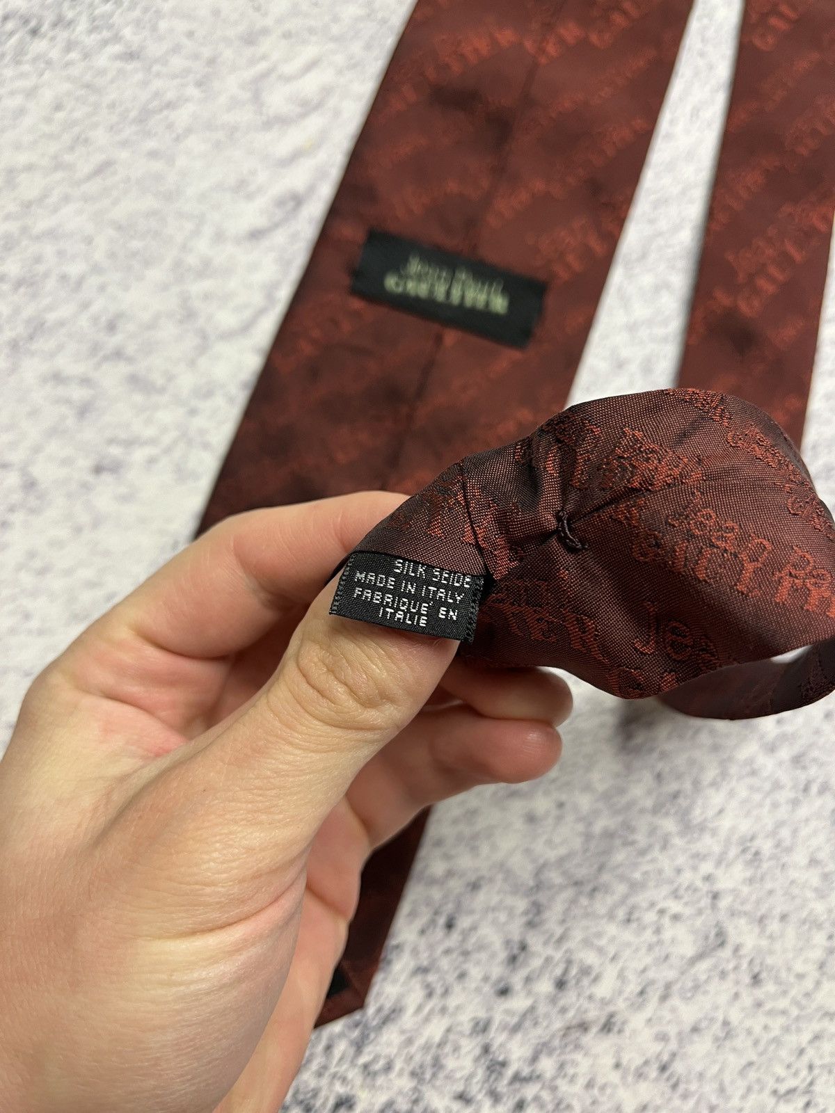 Jean Paul Gaultier JPG Jean Paul Gaultier Designer Silk Monogram Tie Rare Size ONE SIZE - 8 Thumbnail