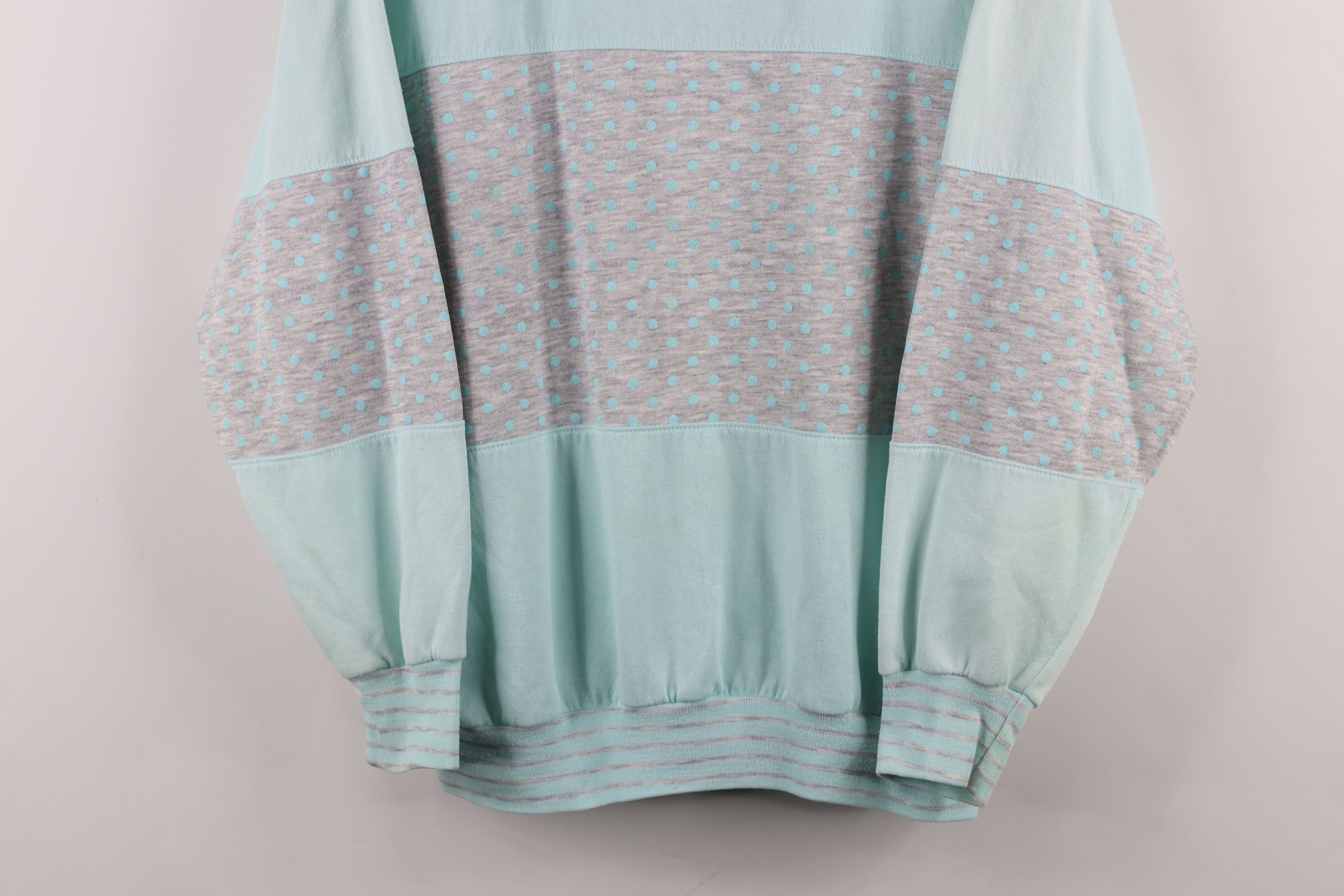 Vintage Vintage 90s Streetwear Block Polka Dot Collared Sweatshirt Size M / US 6-8 / IT 42-44 - 3 Thumbnail