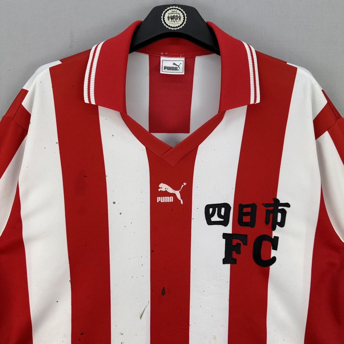 Puma Vintage Puma Jersey Number 77 Red Stripes V-Neck Collar Size US L / EU 52-54 / 3 - 7 Thumbnail