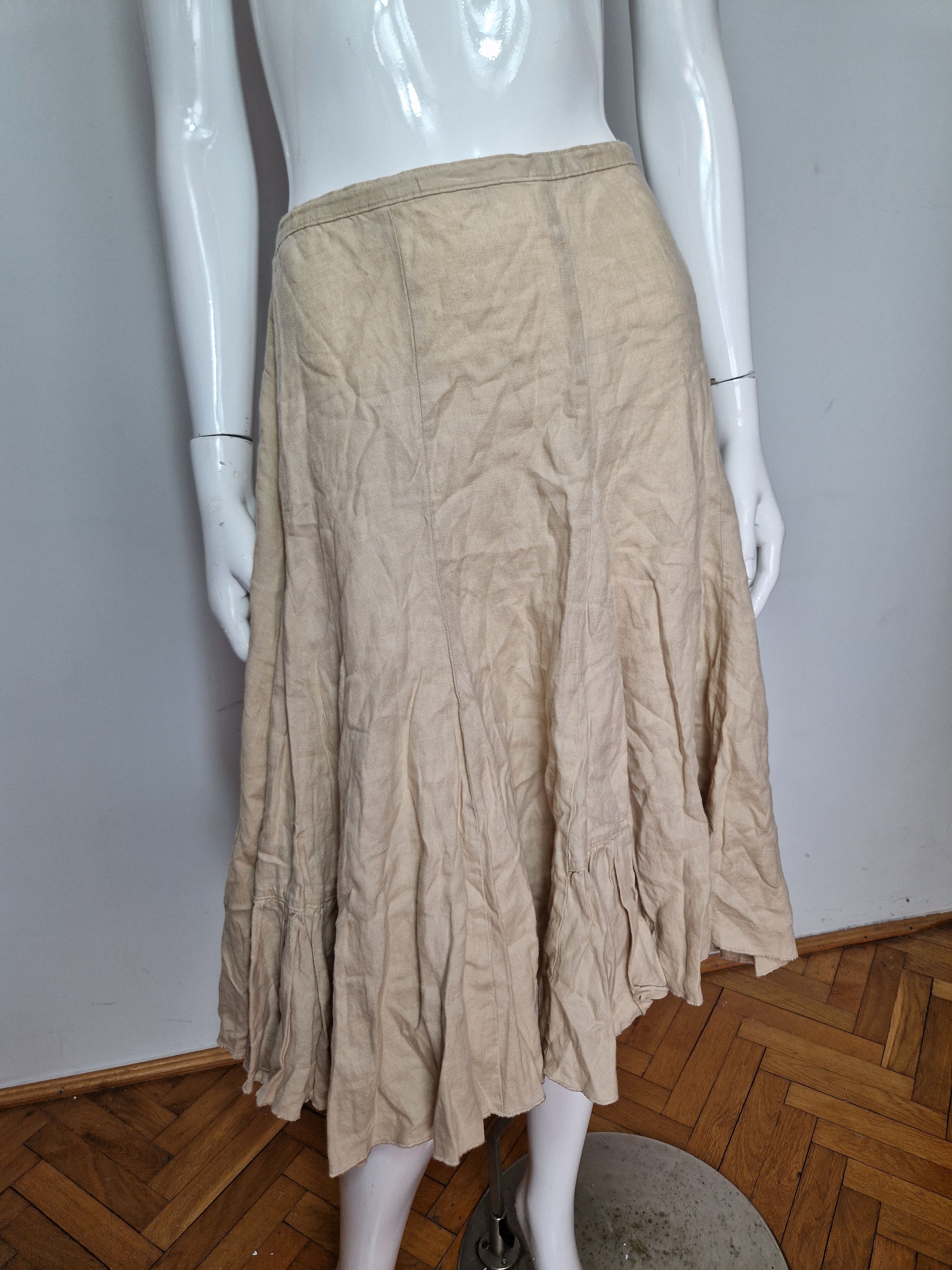 Vintage vintage amazing flared linen skirt avant garde japanese Size 28" / US 6 / IT 42 - 5 Thumbnail