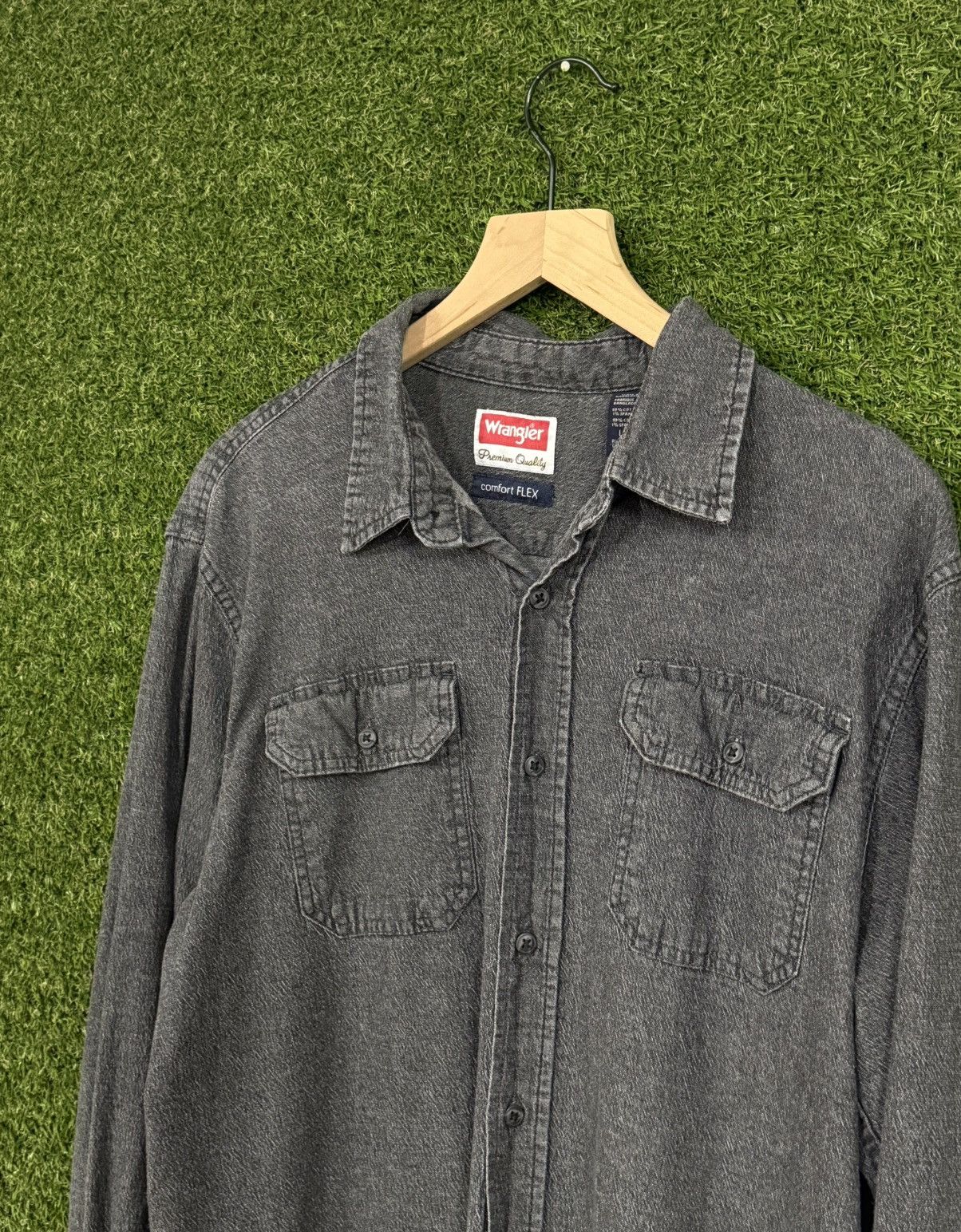 Wrangler Wrangler Black / Dark Grey Denim Jean Cowboy Shirt Large Size US L / EU 52-54 / 3 - 3 Thumbnail