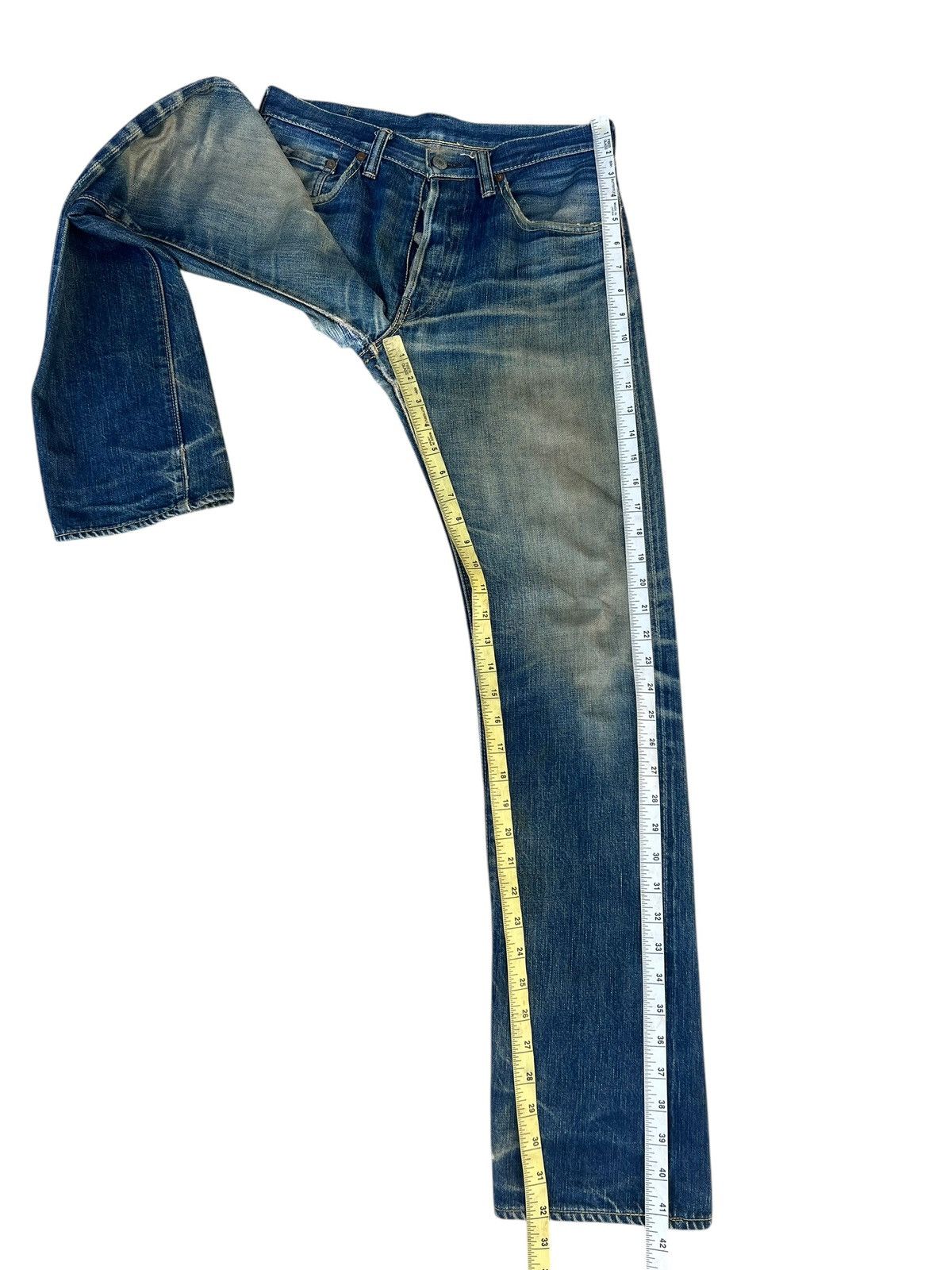 Full Count & Co. Vintage Full Count Trashed Dirty Mud Denim Selvedge Jeans Size US 29 - 6 Thumbnail