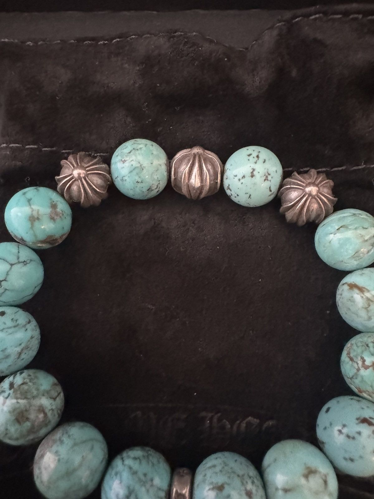 Chrome Hearts Chrome Hearts Turquoise Bead Bracelet 12mm Large Size ONE SIZE - 5 Thumbnail