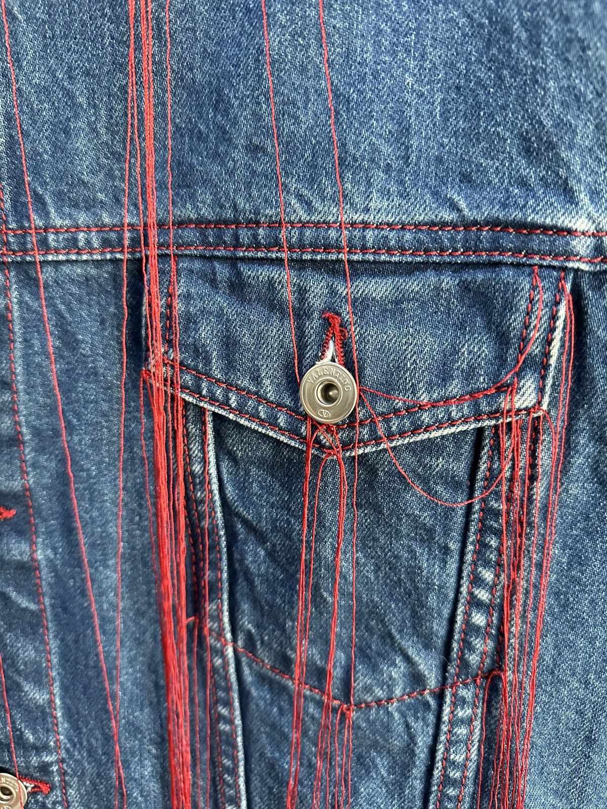 Valentino Denim Fringed Jacket Size US S / EU 44-46 / 1 - 4 Thumbnail