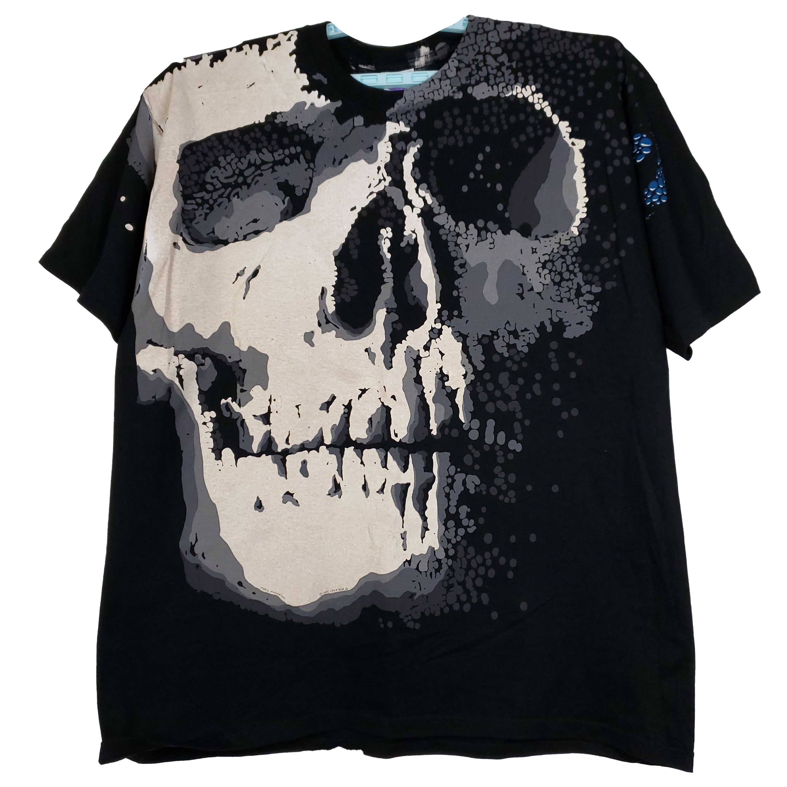 image of Liquid Blue Skull & Bones T-Shirt Black 2Xl Nwt, Men's