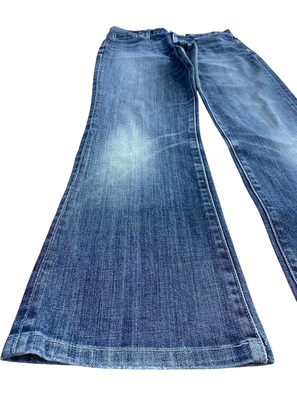 POST ARCHIVE FACTION (PAF) UNIQLO Brand Whiskers Faded Wash Style Flare Jeans Size US 30 / EU 46 - 5 Thumbnail