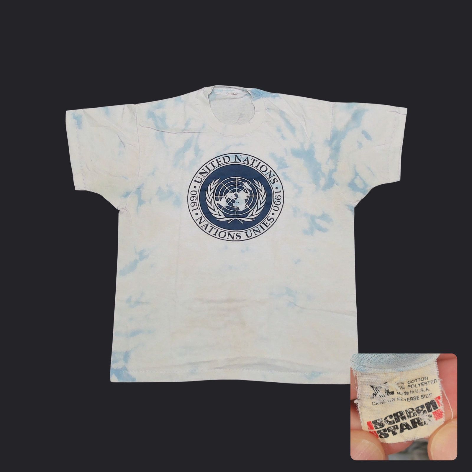 Vintage Screen Stars 90s United Nations Paper Thin Single Stitch Tee Size US L / EU 52-54 / 3 - 1 Thumbnail