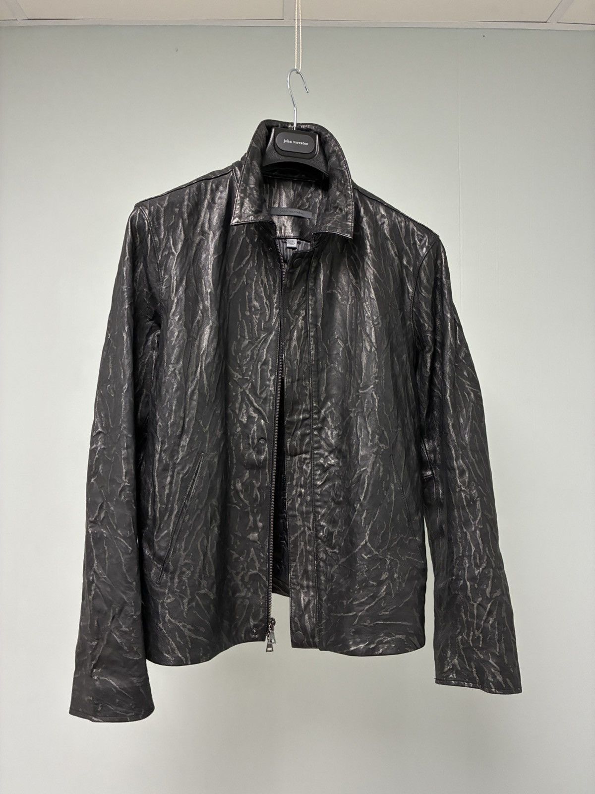 John Varvatos Crinkled Leather Jacket EU 48 USA 38 Size US M / EU 48-50 / 2 - 7 Thumbnail