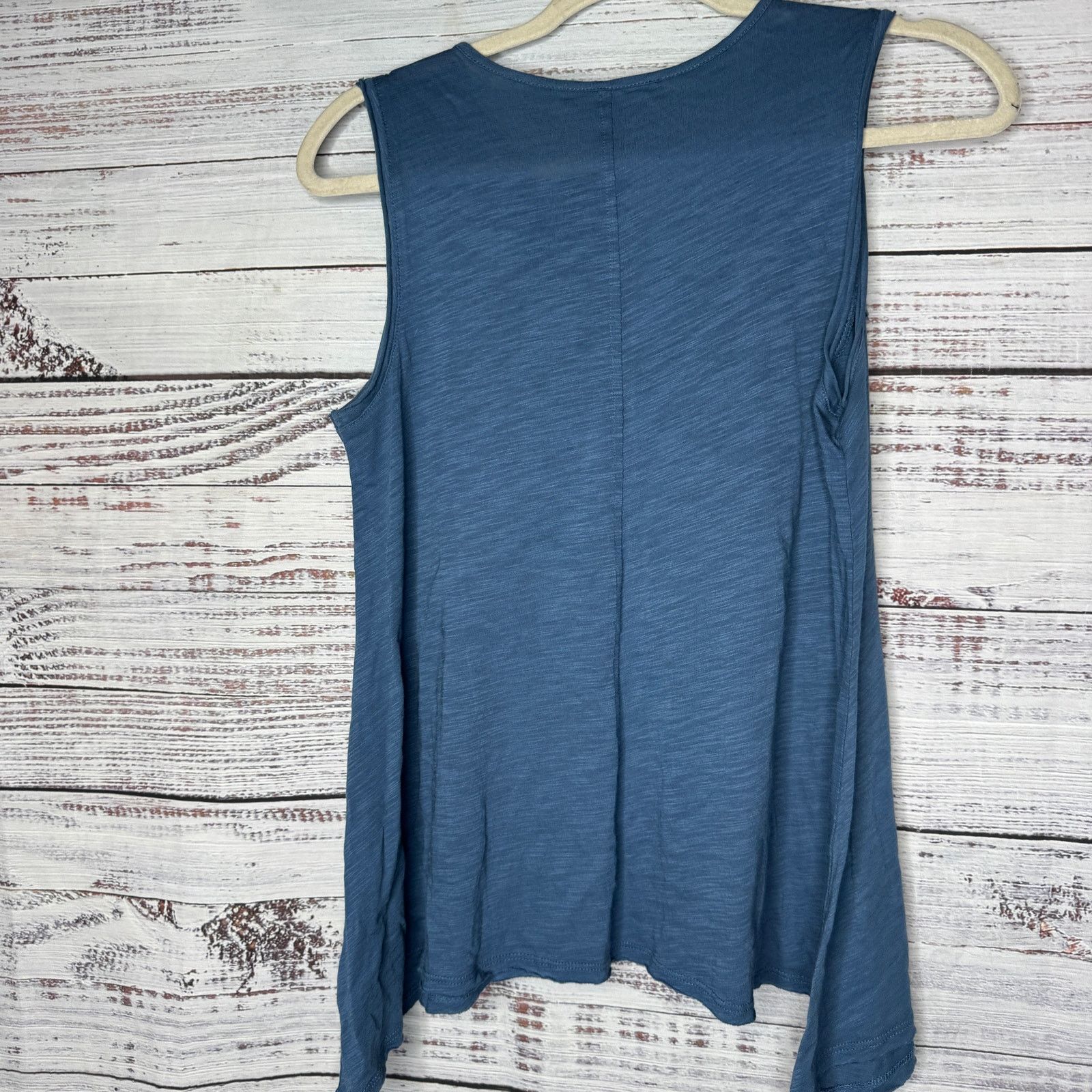 Boston Proper Boston Proper Blue Lace Detail Shark Bite Tunic Tank Top XS Size XS / US 0-2 / IT 36-38 - 3 Thumbnail