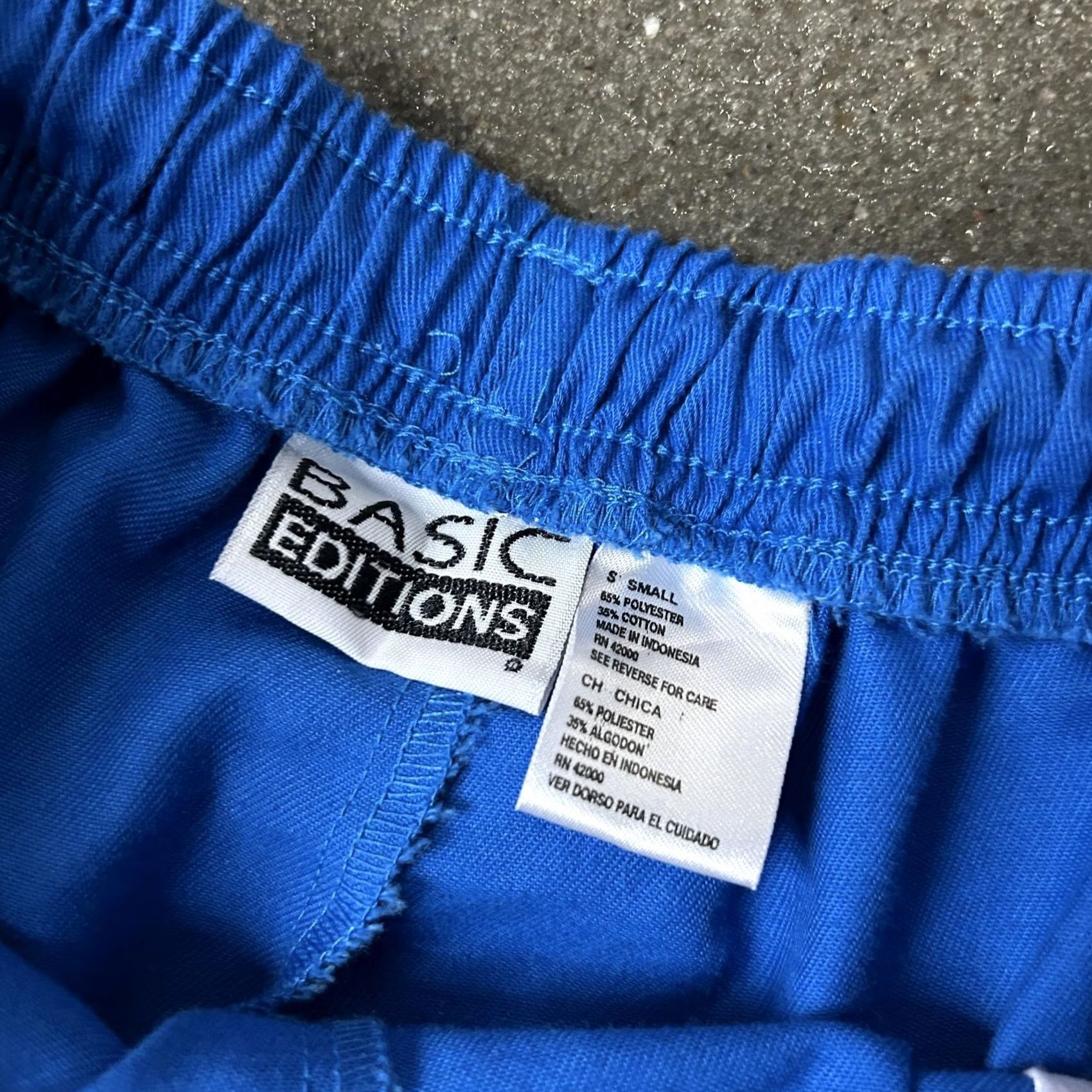 Basic Editions Basic Editions Shorts Mens Short Chino Casual Blue Elastic Waist Drawstring Pockets 9 Inseam Solid XS? (Size S) Size US 29 - 2 Thumbnail