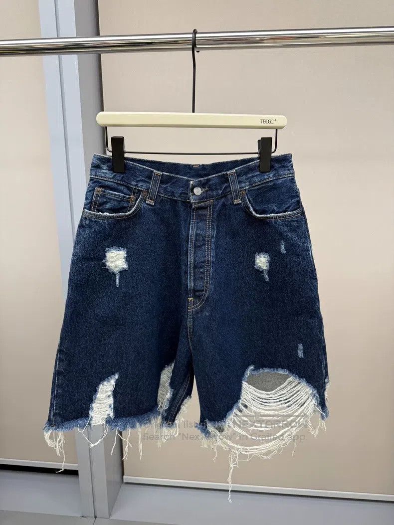 Acne Studios Acne Studios Natural-color washed ripped denim shorts Size 28" / US 6 / IT 42 - 1 Thumbnail