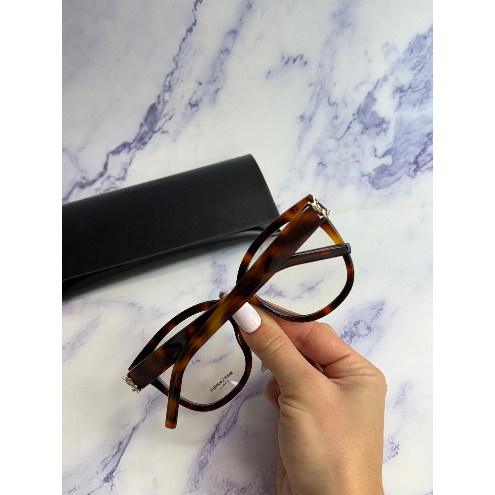 Saint Laurent Paris NEW Saint Laurent SLM97 Brown Oversized Eyeglasses Frames Size ONE SIZE - 3 Thumbnail