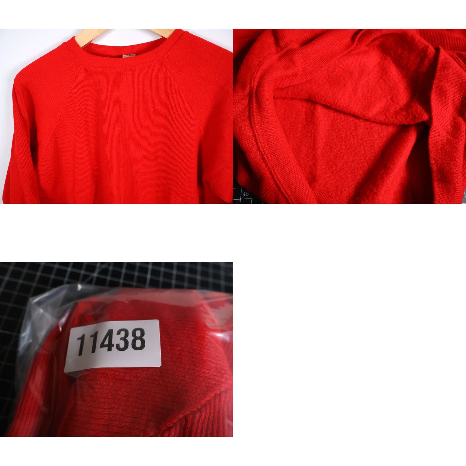 Vintage VINTAGE Sportswear Sweatshirt Shirt Adult Large Red Raglan Sleeve Creslan Acrylic USA Made Size US L / EU 52-54 / 3 - 9 Thumbnail