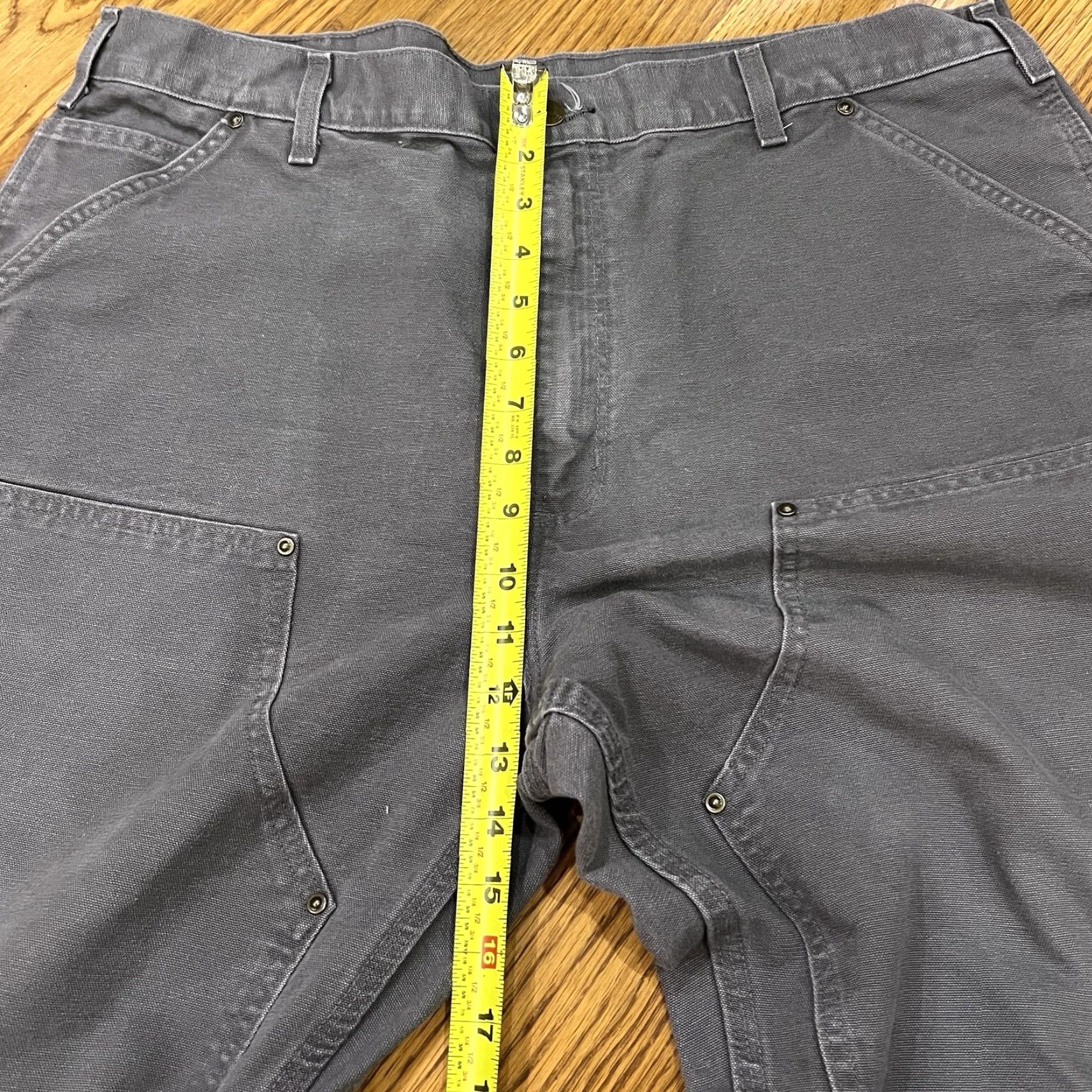 Carhartt VINTAGE Carhartt Pants Carpenter 5-Pocket Denim Workwear Gray 40x30 Men's Regular 40 Inseam Double Knee USA 90s Grunge Carhartt B136 GVL Size US 40 / EU 56 - 5 Thumbnail