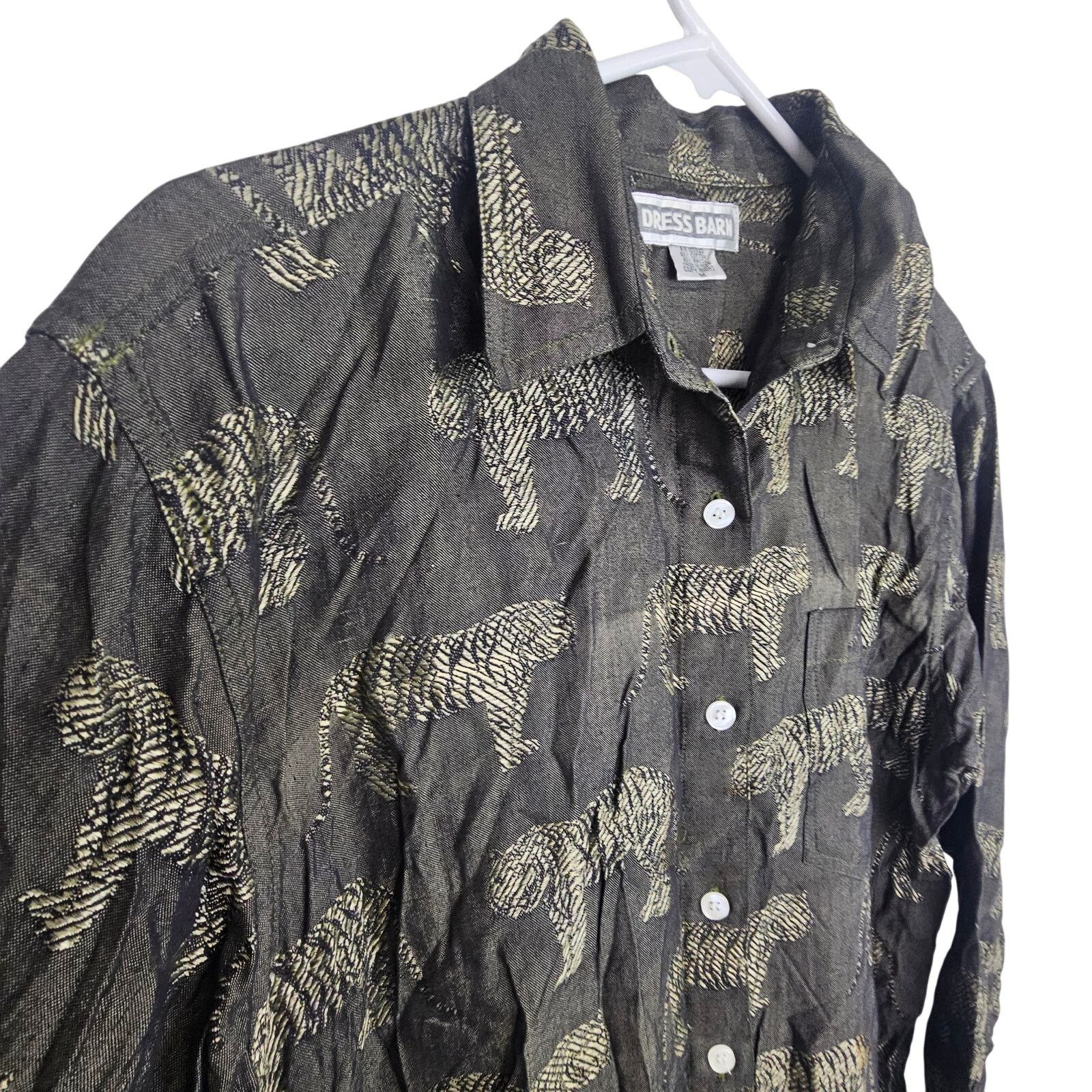 Vintage Vintage Dress Barn Tiger Print Button Shirt M Maximalist Size M / US 6-8 / IT 42-44 - 5 Thumbnail