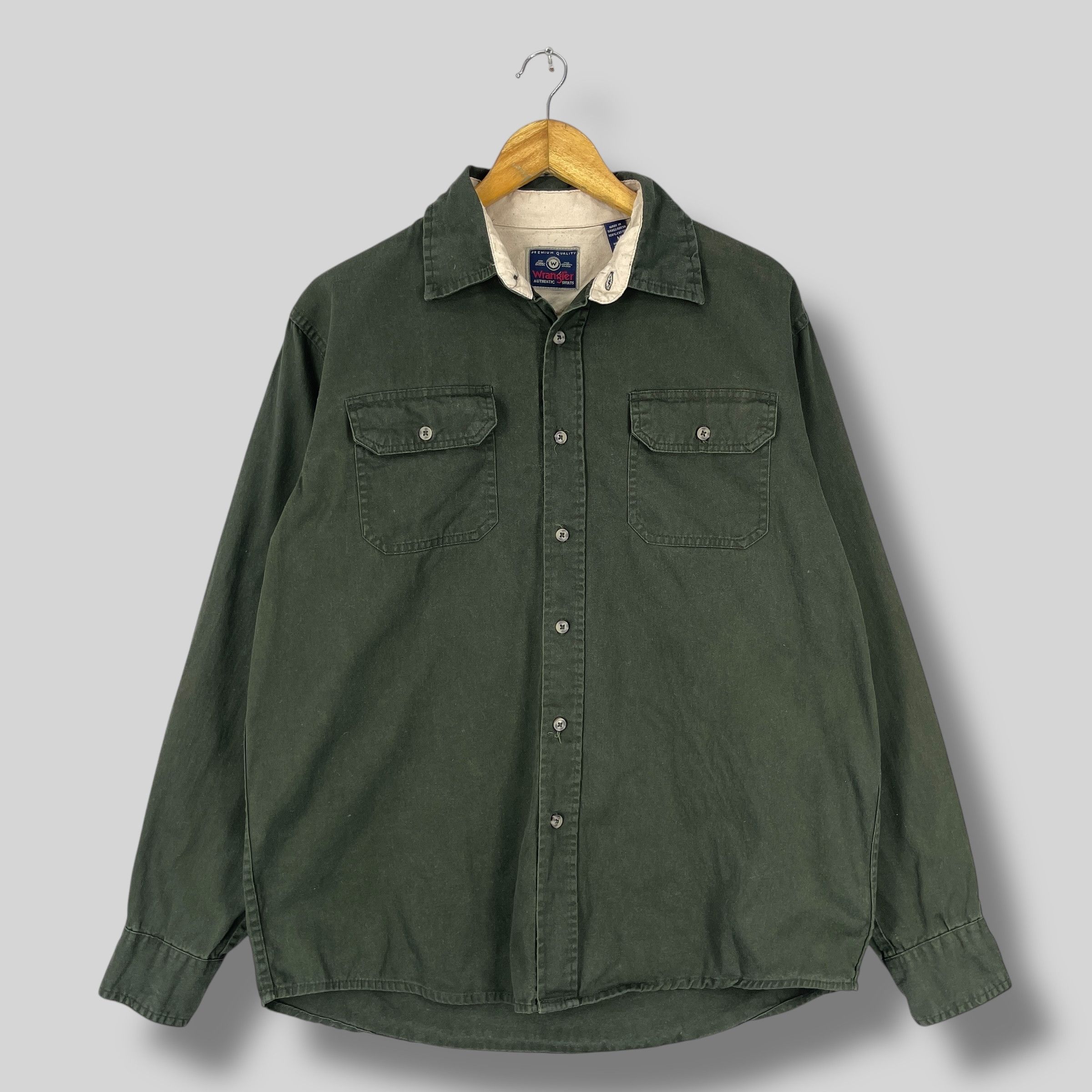 Wrangler Vintage Wrangler Authentic Heavyweight Cotton Work Shirt Size US M / EU 48-50 / 2 - 1 Thumbnail