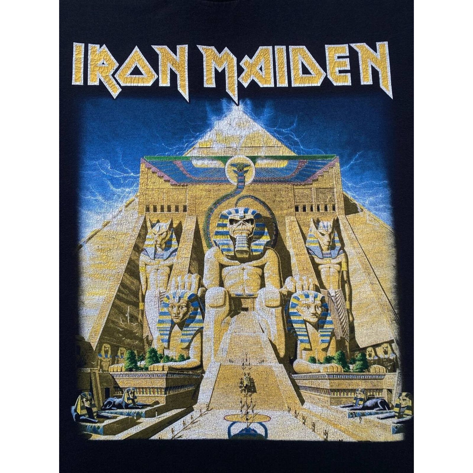 Band Tees × Iron Maiden × Vintage VINTAGE IRON MAIDEN "POWERSLAVE" ALBUM HEAVY METAL BAND TEE Size US L / EU 52-54 / 3 - 3 Thumbnail
