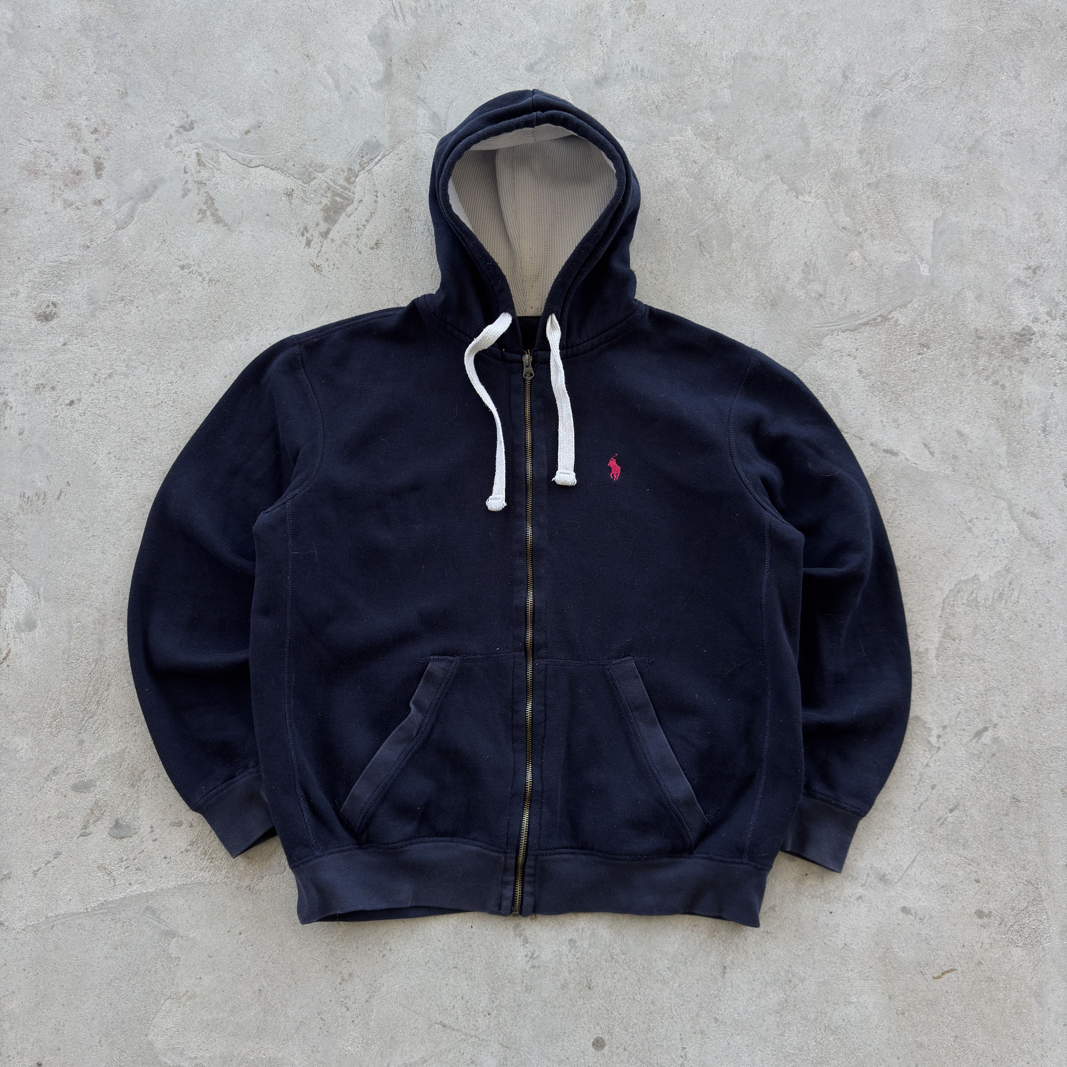 Polo Ralph Lauren Polo Ralph Lauren Waffle Lined Navy Zip Up Hoodie Size L Size US L / EU 52-54 / 3 - 1 Thumbnail