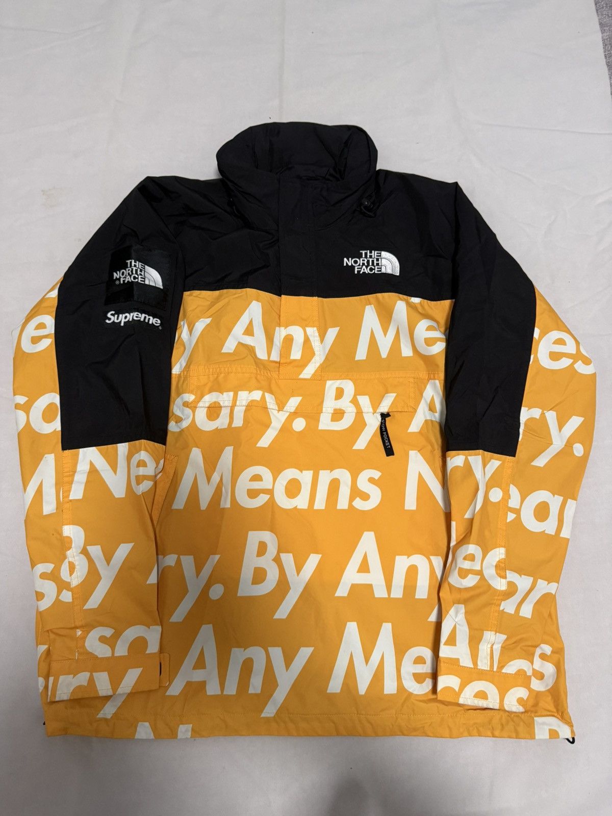 Supreme tnf 15fw yellow bamn pullover by any means jacket