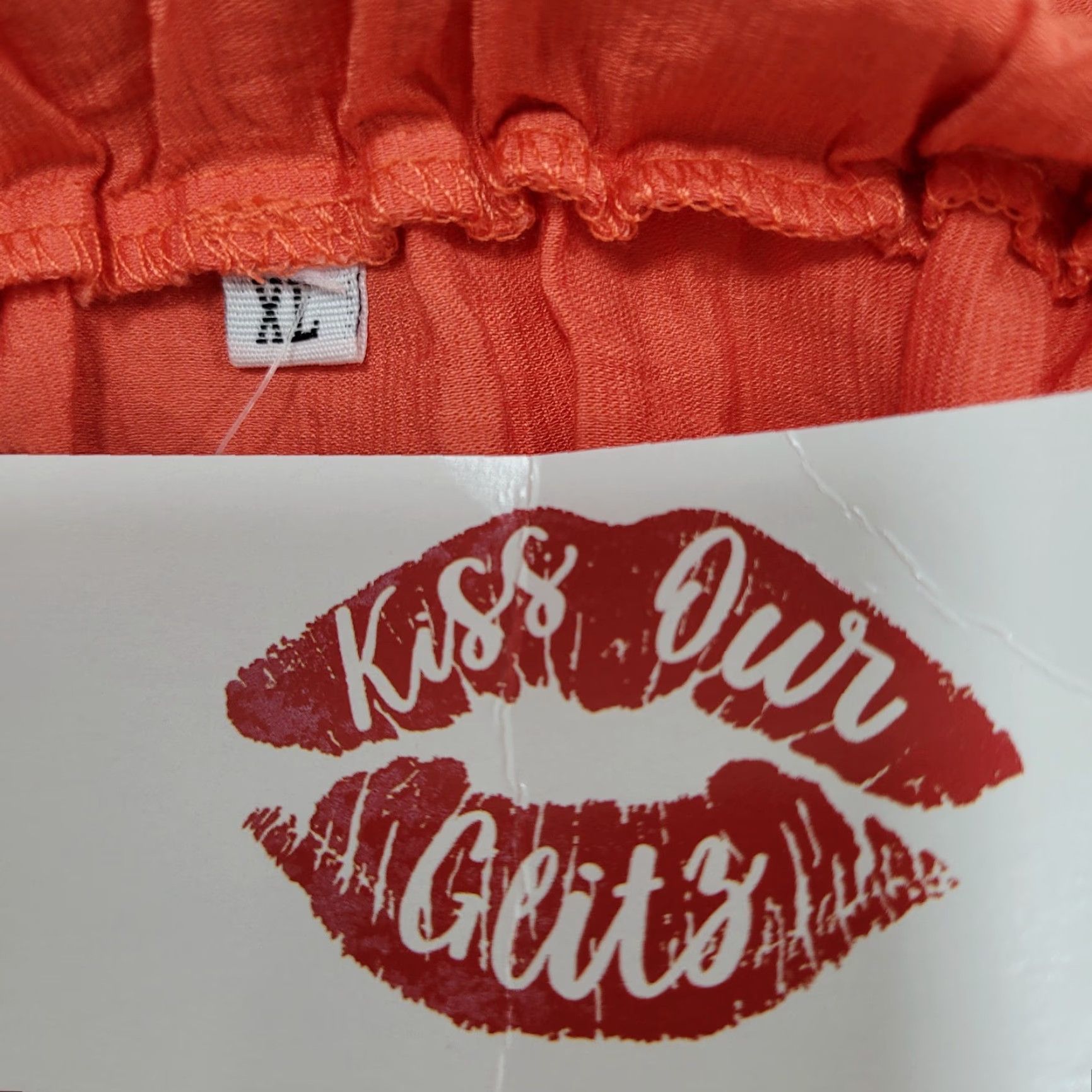 Vintage Kiss Our Glitz Romper NWT Orange Sunshine Sippin Sleeveless Lightweight XL Size 40" / US 18 - 3 Thumbnail