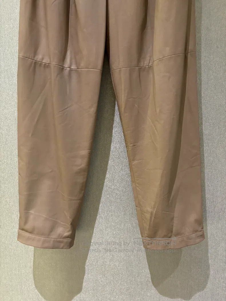 Brunello Cucinelli Brunello Cucinelli 2023 Autumn-Winter Beige Leather Pants Size 26" / US 2 / IT 38 - 4 Thumbnail