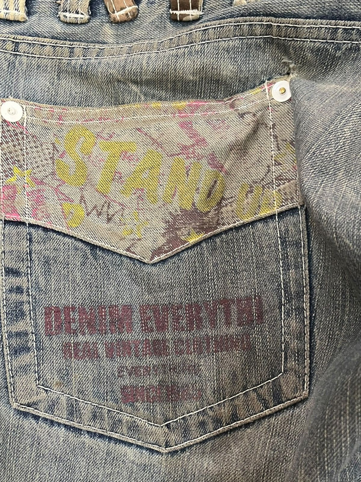 Takashi Murakami Vintage Double Focus Double Waist Twisted Leg Denim Size US 33 - 9 Thumbnail