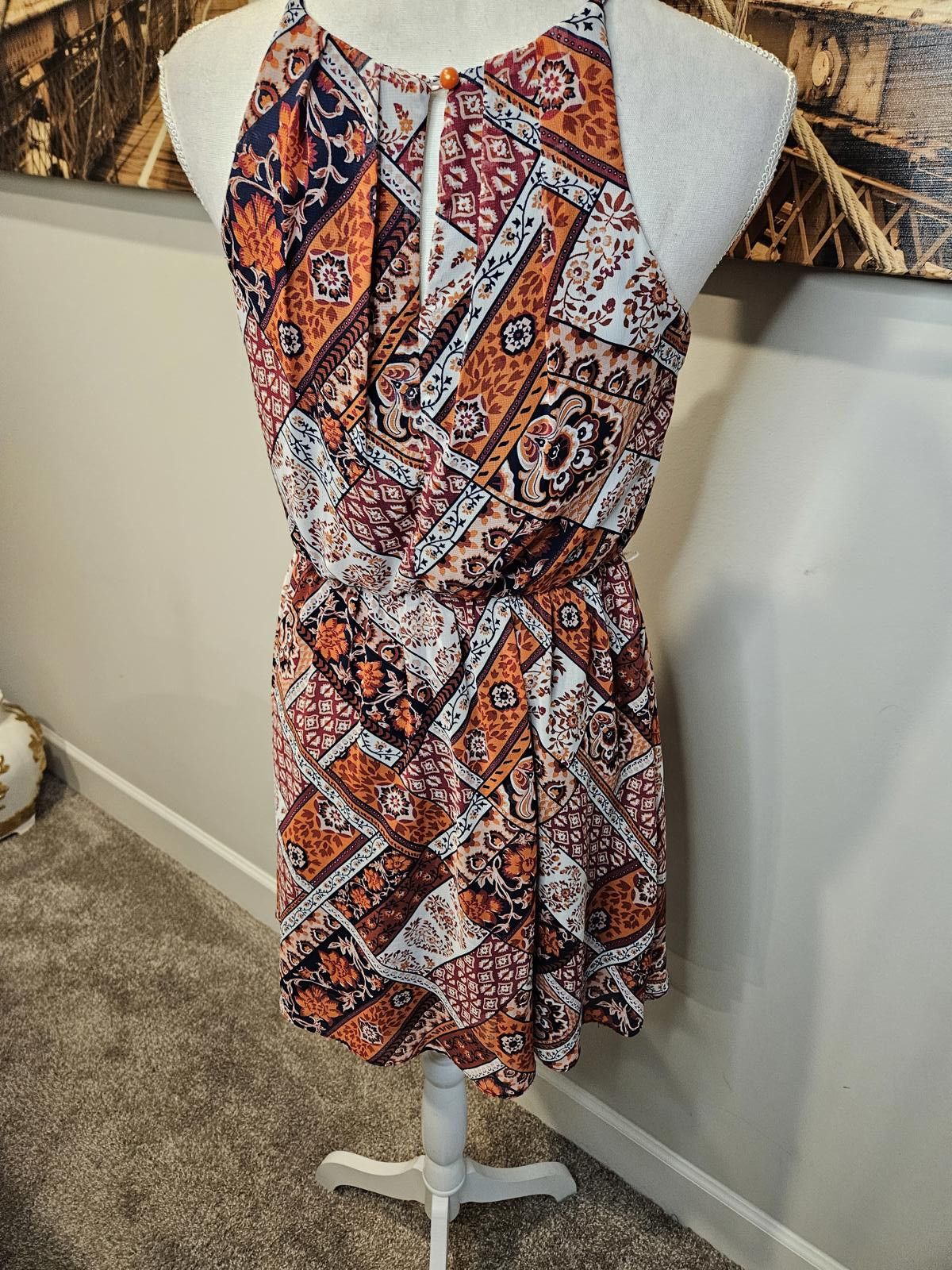 Designer Bohemian Printed Halter Dress - Perfect for Summer Size S / US 4 / IT 40 - 3 Thumbnail