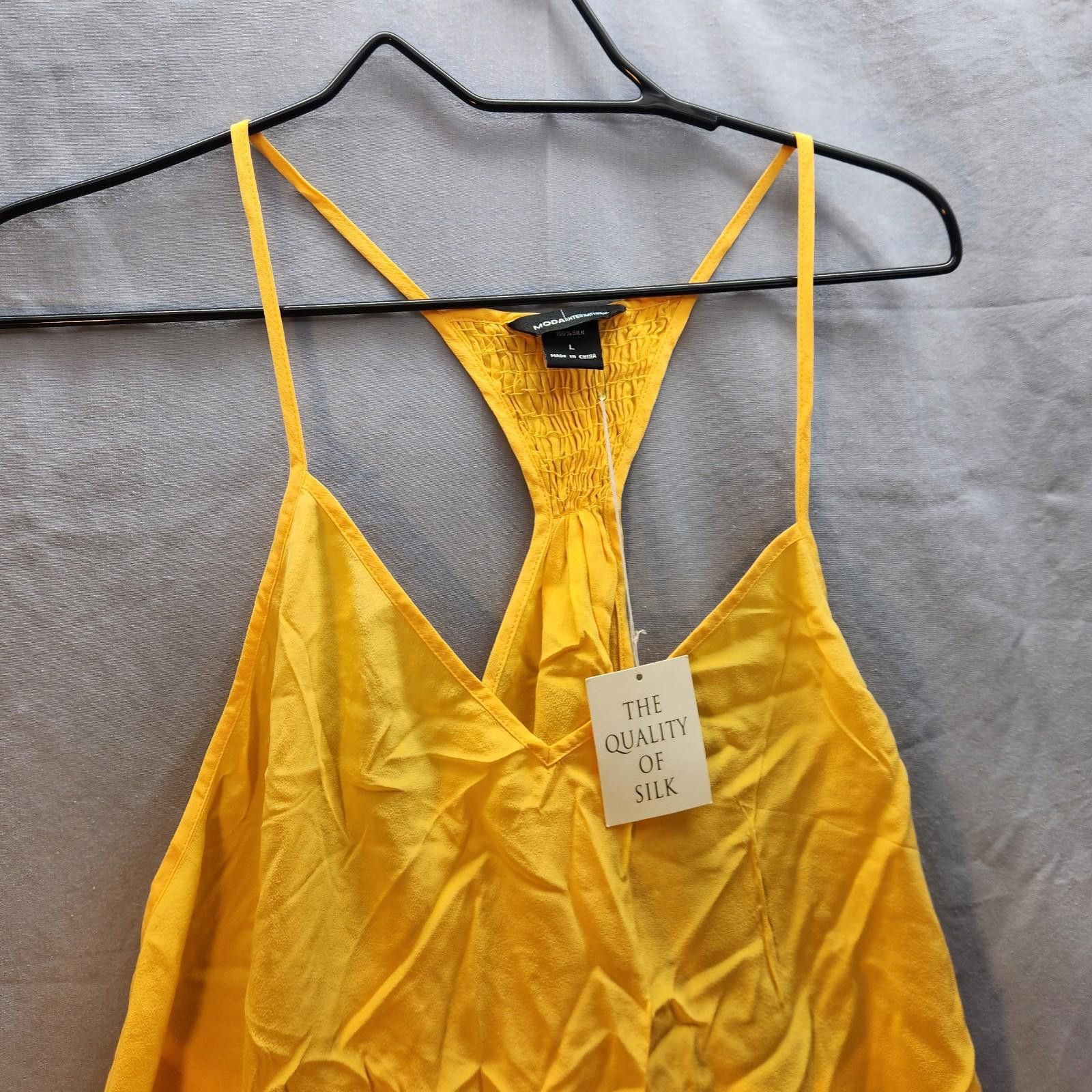 Club Monaco Moda International Yellow Silk Tank Size Large NWT Size L / US 10 / IT 46 - 2 Thumbnail