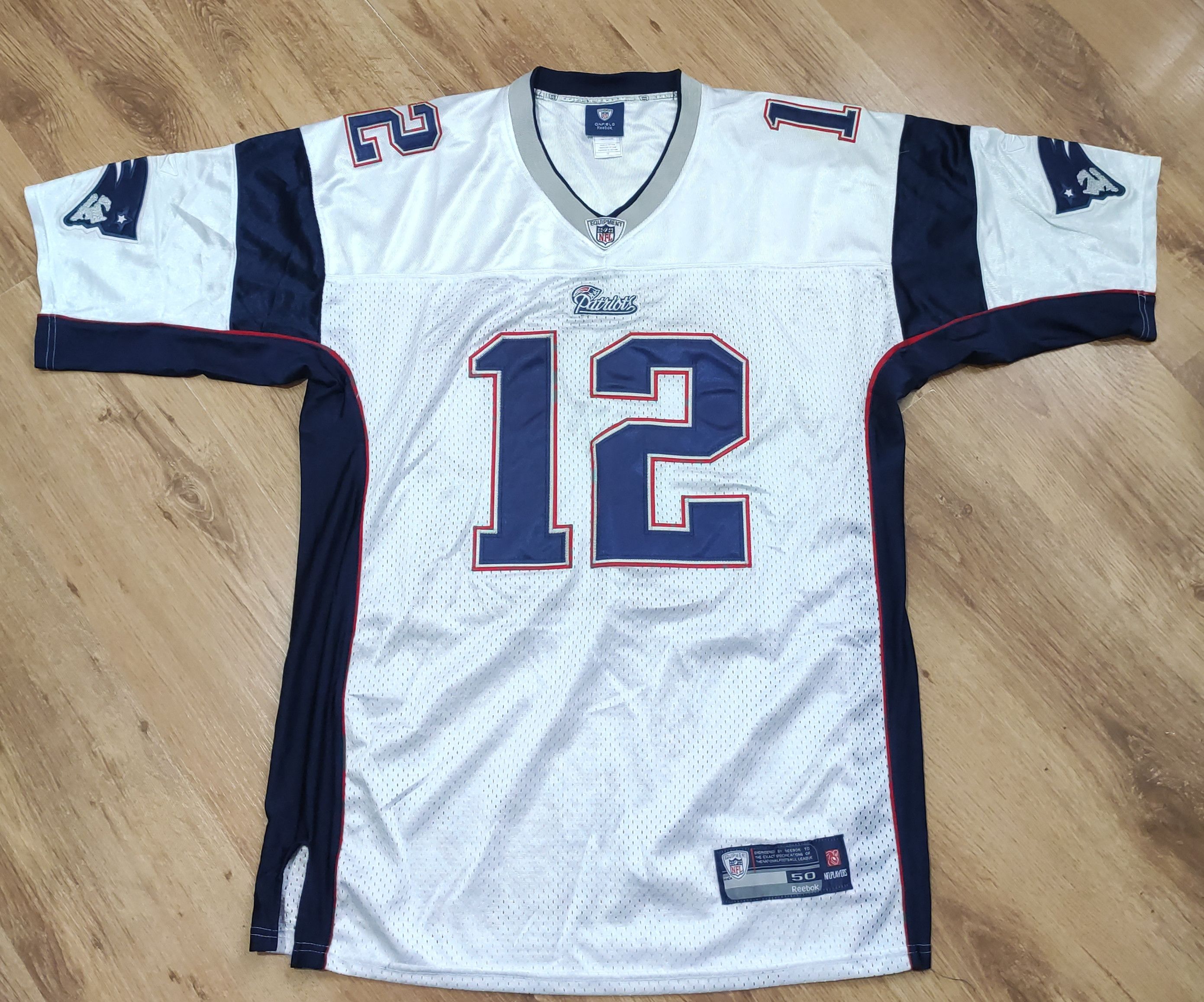 image of Nfl x Reebok Vintage Tom Brady New England Patriots Jersey Size 50 Reebok in White, Men's