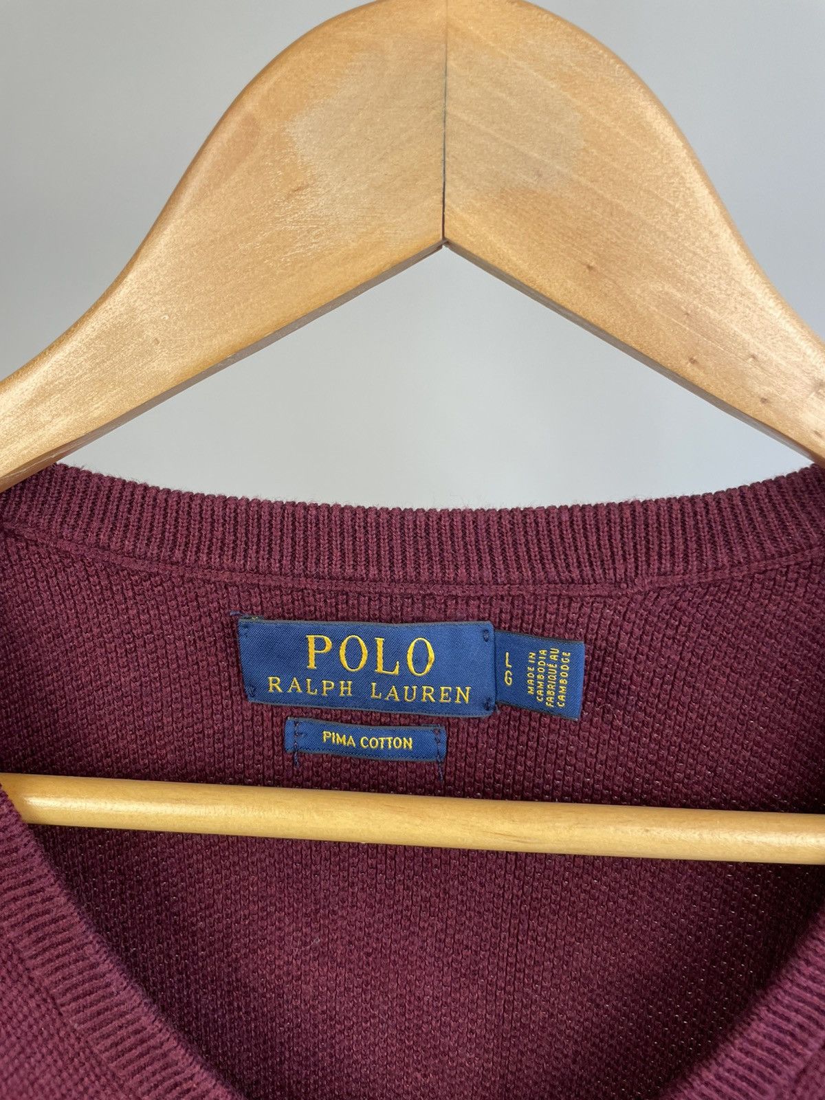 Polo Ralph Lauren Polo Ralph Lauren cotton v neck sweater size L Size US L / EU 52-54 / 3 - 4 Thumbnail