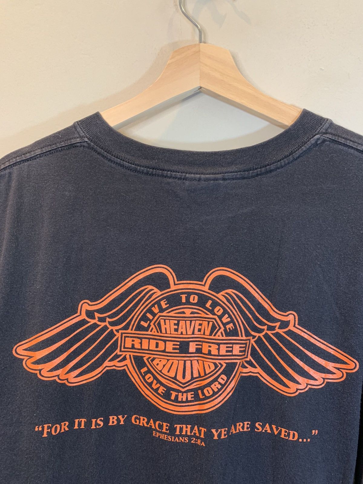 Vintage RARE* Vintage Jesus Christ Ride Free To Eternal Life T-Shirt Size US L / EU 52-54 / 3 - 4 Thumbnail