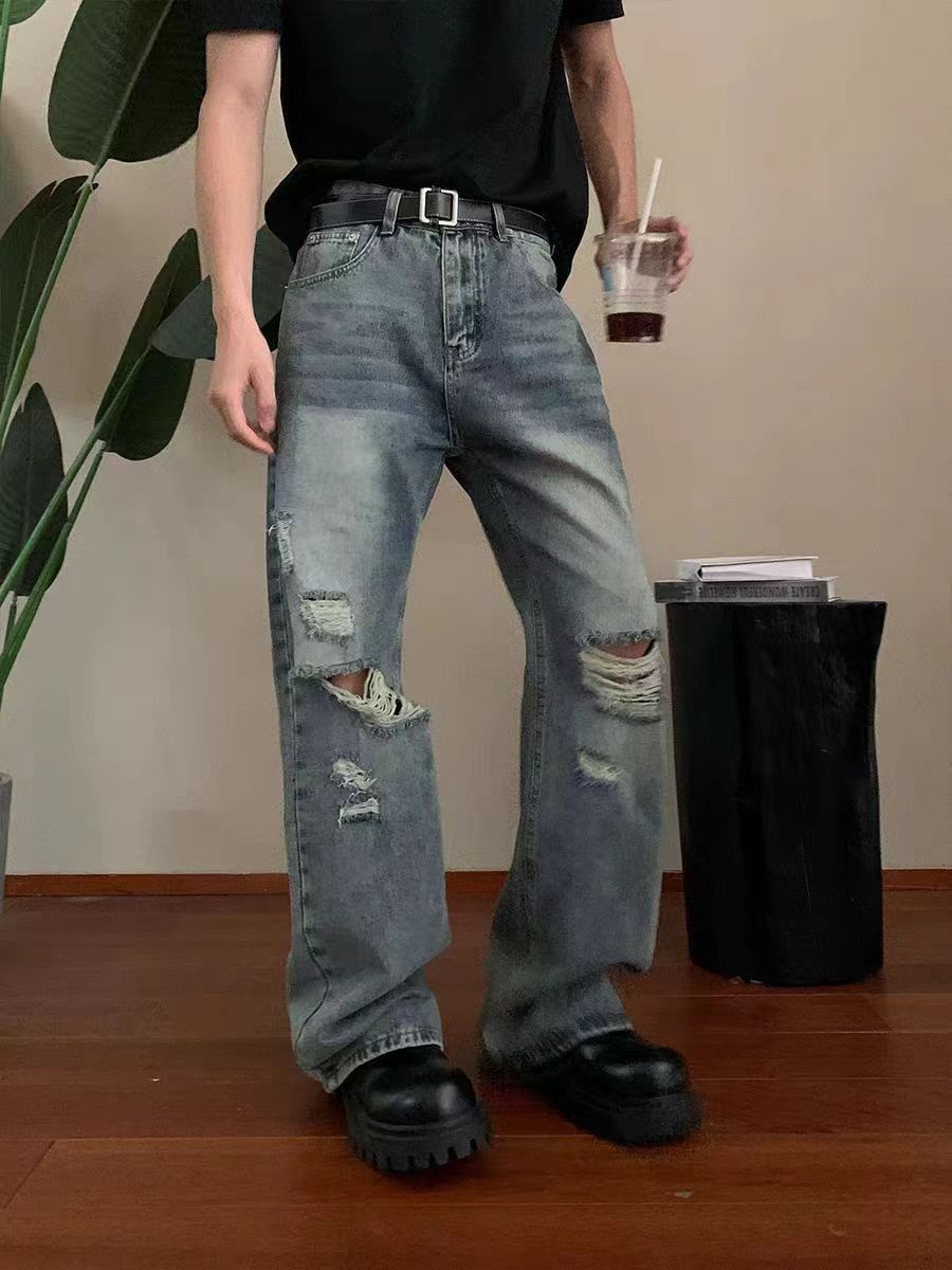 Japanese Brand × Jean Vintage hip-hop washed ripped micro flare jeans Size US 34 / EU 50 - 3 Thumbnail