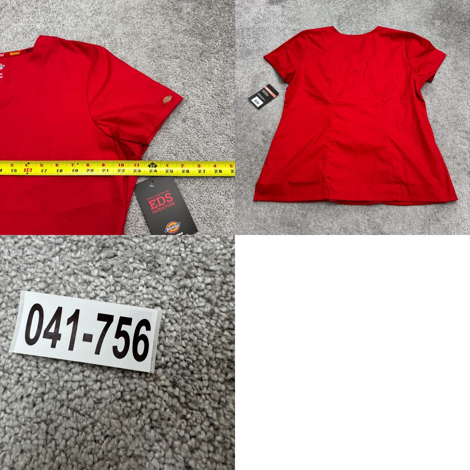 Dickies Dickies EDS Signature Scrub Top Womens XL Red V-Neck Junior Fit Nursing Medical Shirt Size XL / US 12-14 / IT 48-50 - 9 Thumbnail