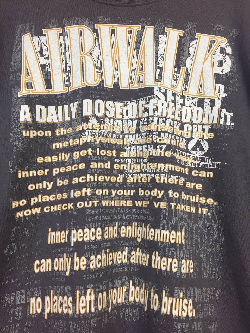 Airwalk × Vintage Vtg 00s Airwalk A Daily Dose Of Freedom Skate Tee Size US XL / EU 56 / 4 - 5 Thumbnail