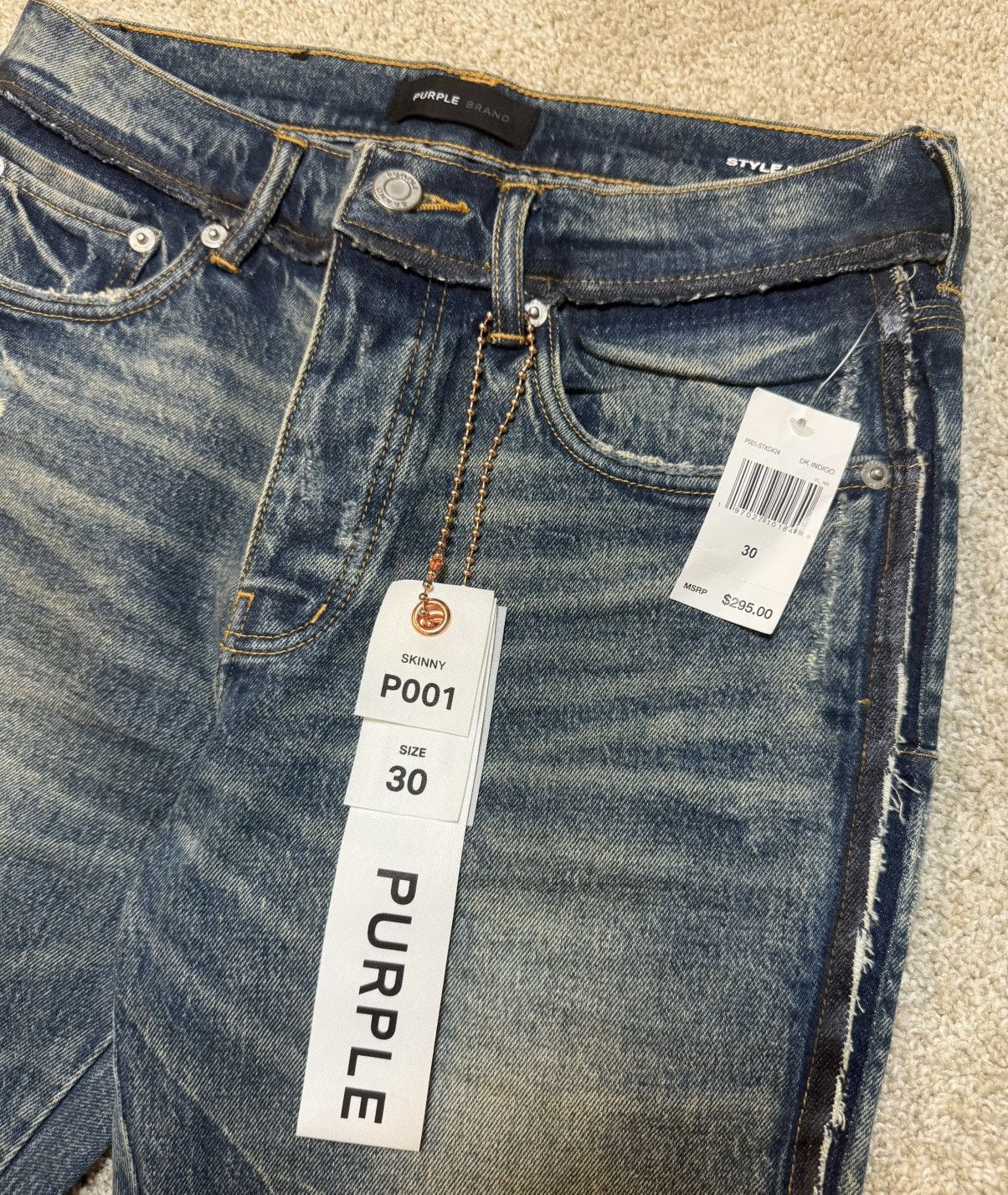 Purple Brand Purple Brand Shadow Seam Distressed Skinny Jeans P001 Size US 30 / EU 46 - 3 Thumbnail