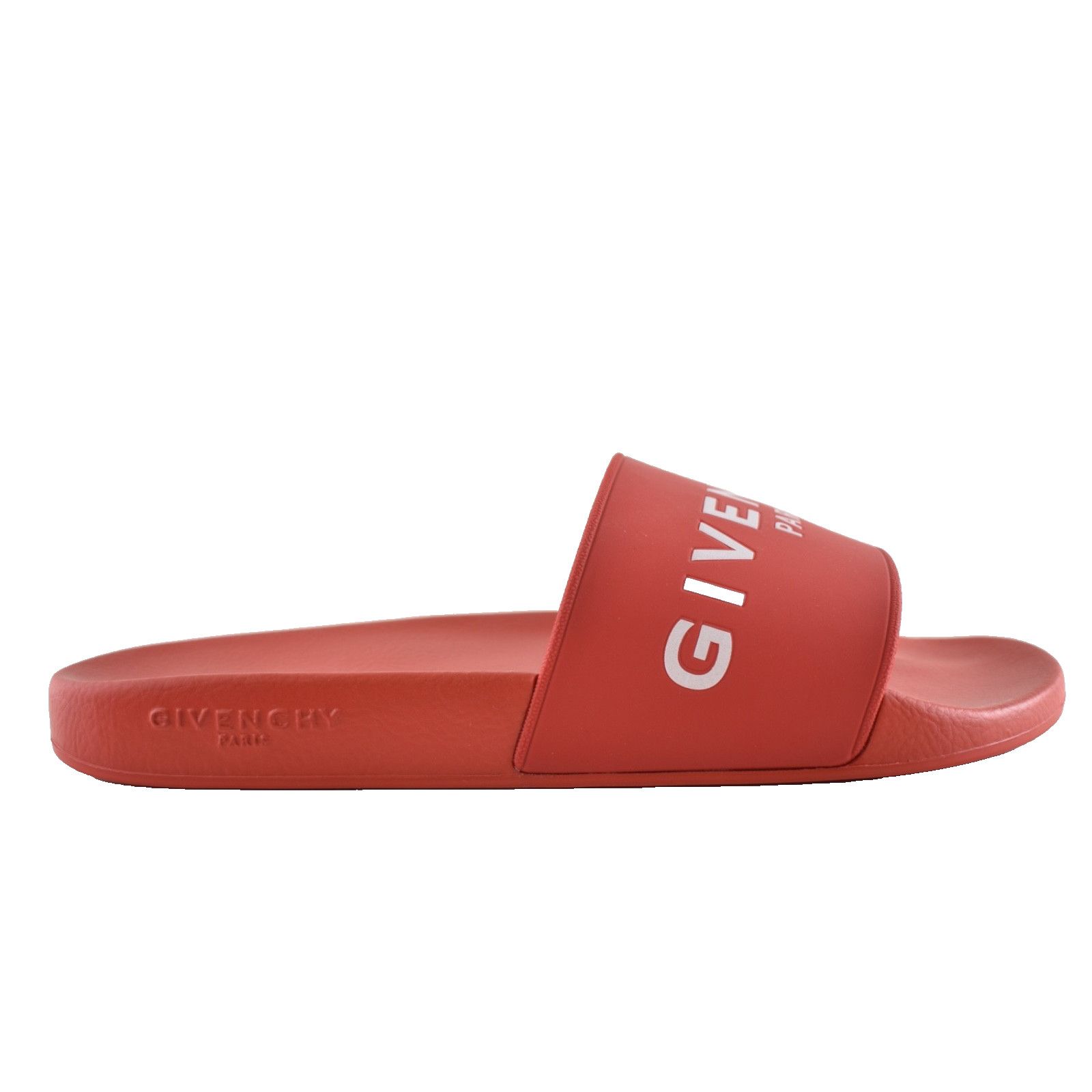 Givenchy Givenchy Paris Red White Logo Rubber Pool Slide Sandal 44 11 Size US 11 / EU 44 - 1 Thumbnail