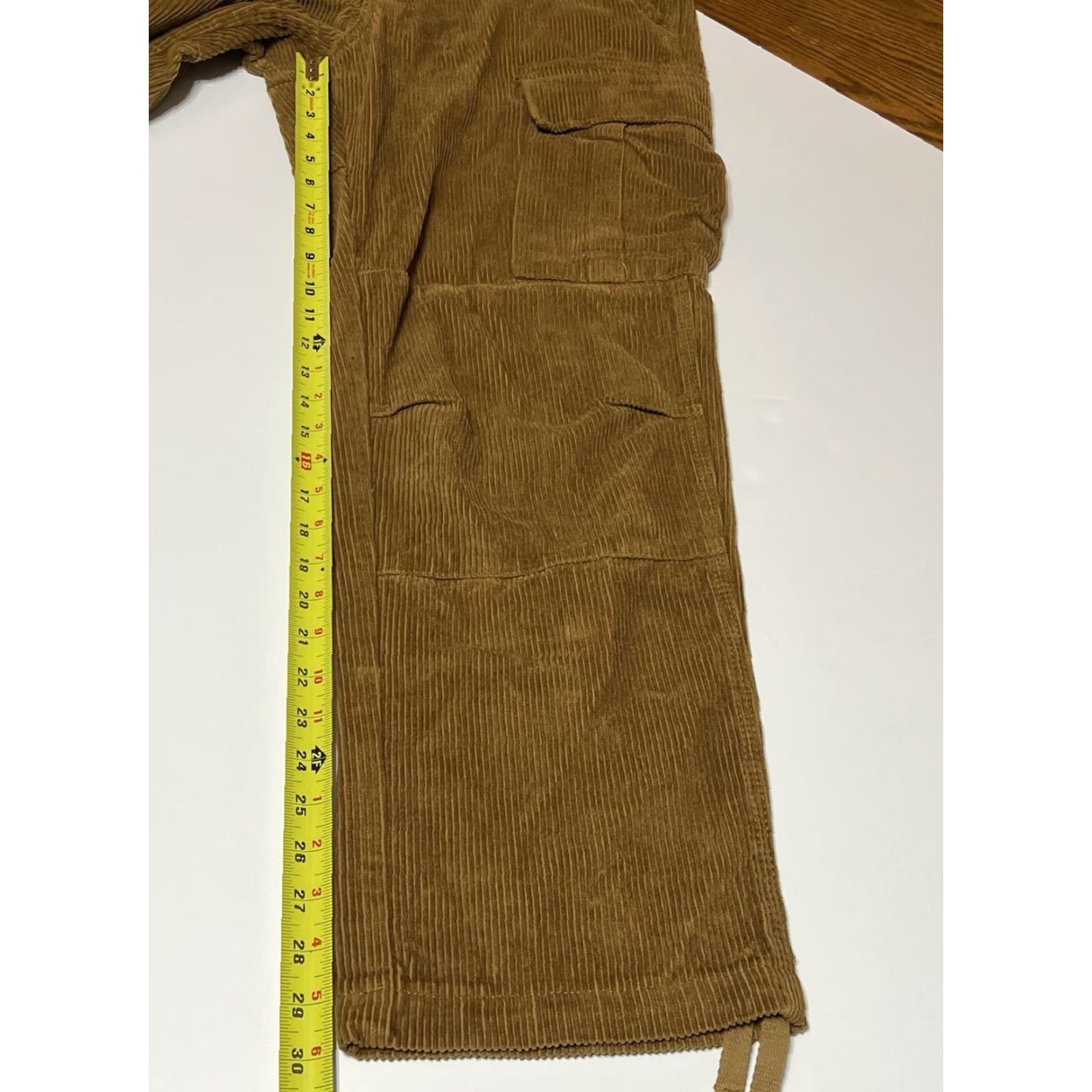 Empyre Empyre Corduroy Cargo Pants Mens 32 Brown Straight Cargo Pocket 5-Pocket Relaxed Vintage: No Size US 32 / EU 48 - 5 Thumbnail