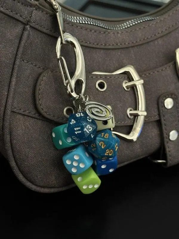 Jewelry Dice string keychain,y2k Keychain Size ONE SIZE - 2 Thumbnail